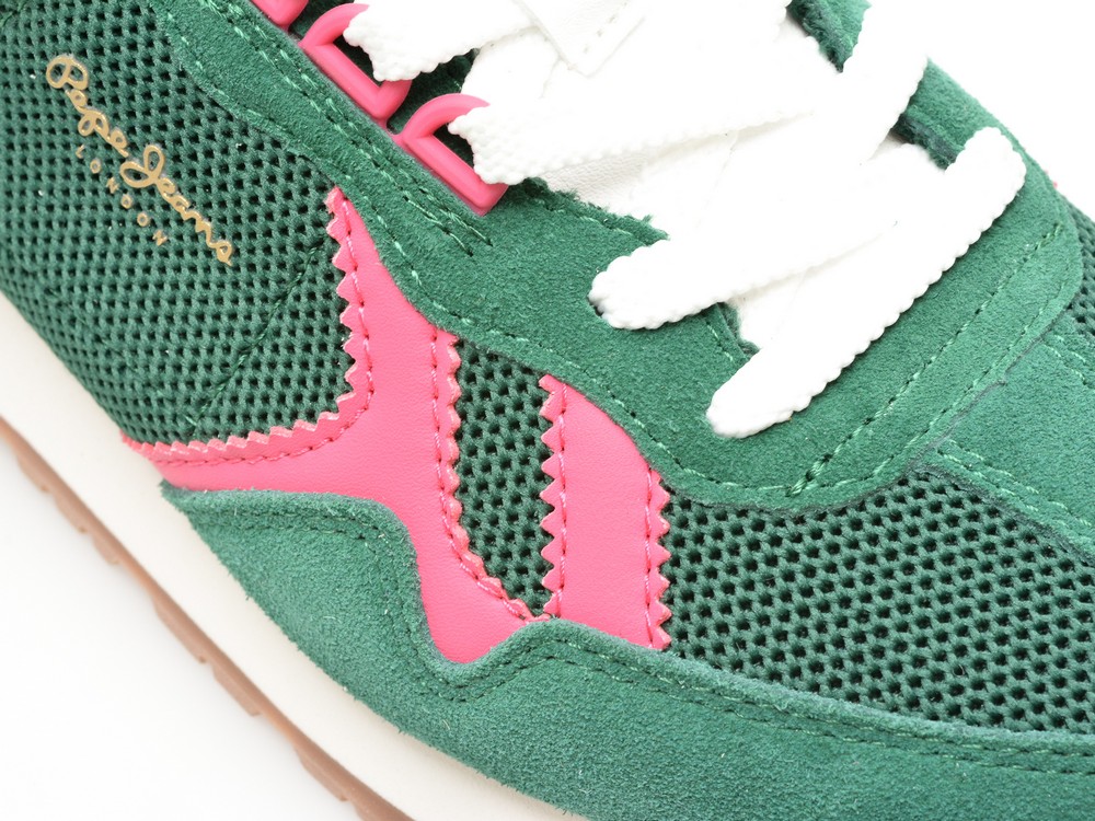 Pantofi sport PEPE JEANS verzi, BRIT RETRO, din piele intoarsa - imagine 2