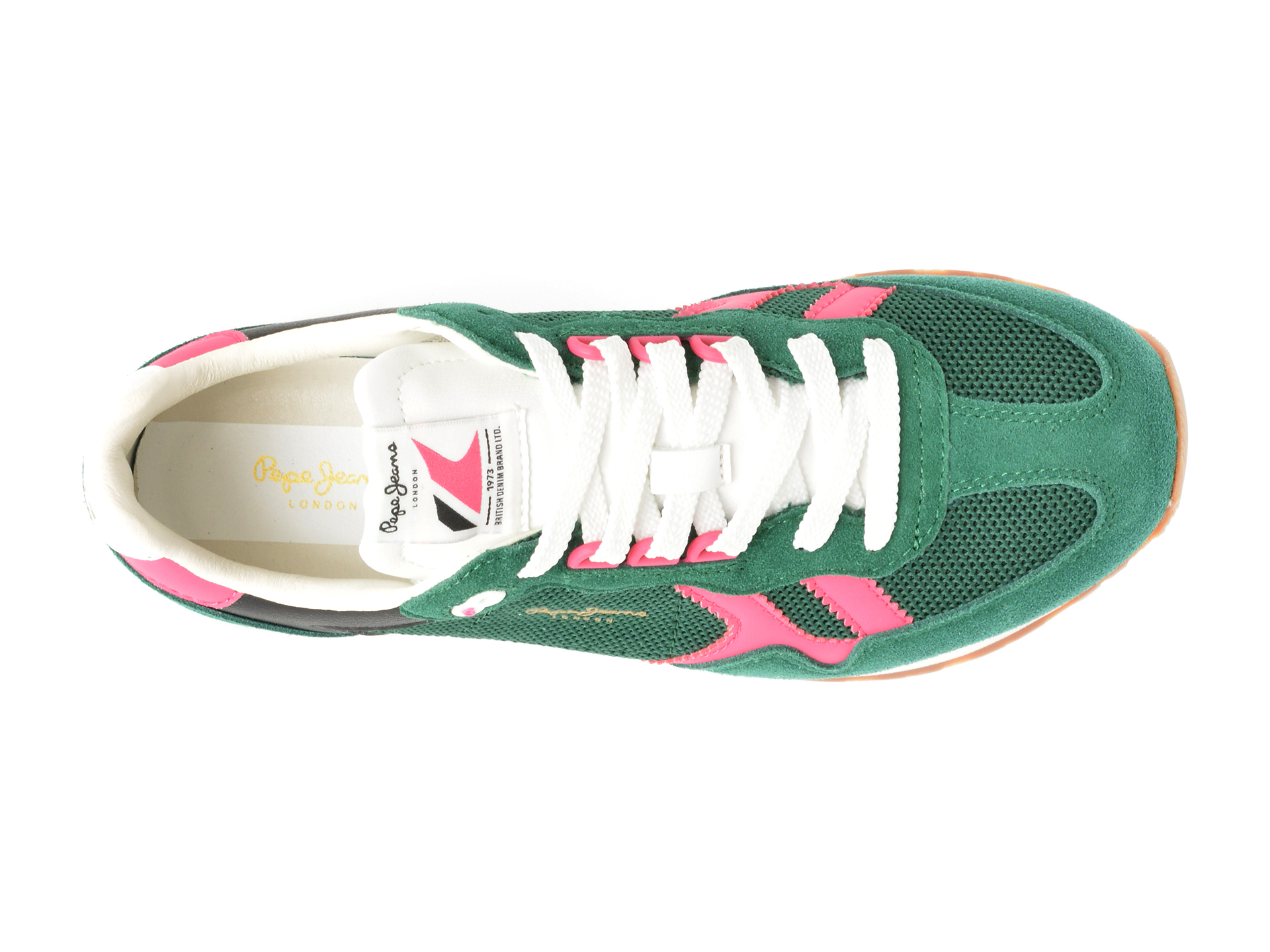 Pantofi sport PEPE JEANS verzi, BRIT RETRO, din piele intoarsa - imagine 6