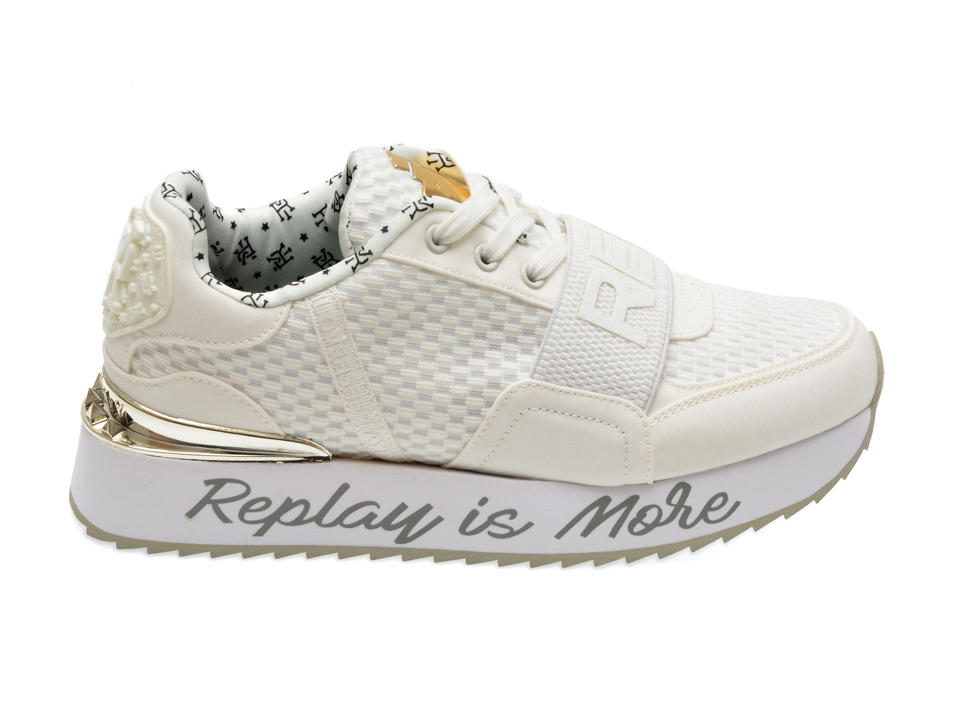 Pantofi sport REPLAY albi, WS6314T, din material textil