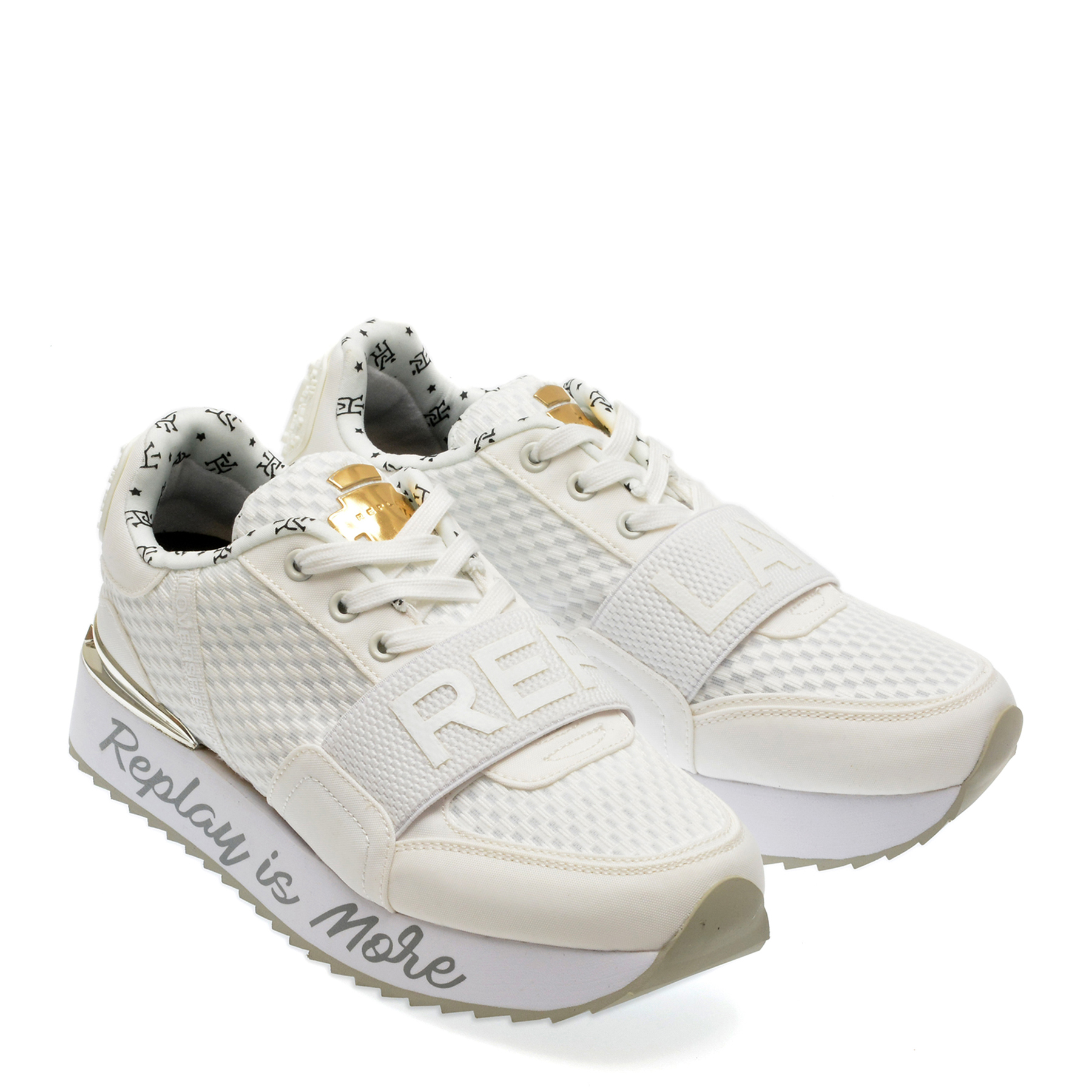 Pantofi sport REPLAY albi, WS6314T, din material textil - imagine 4