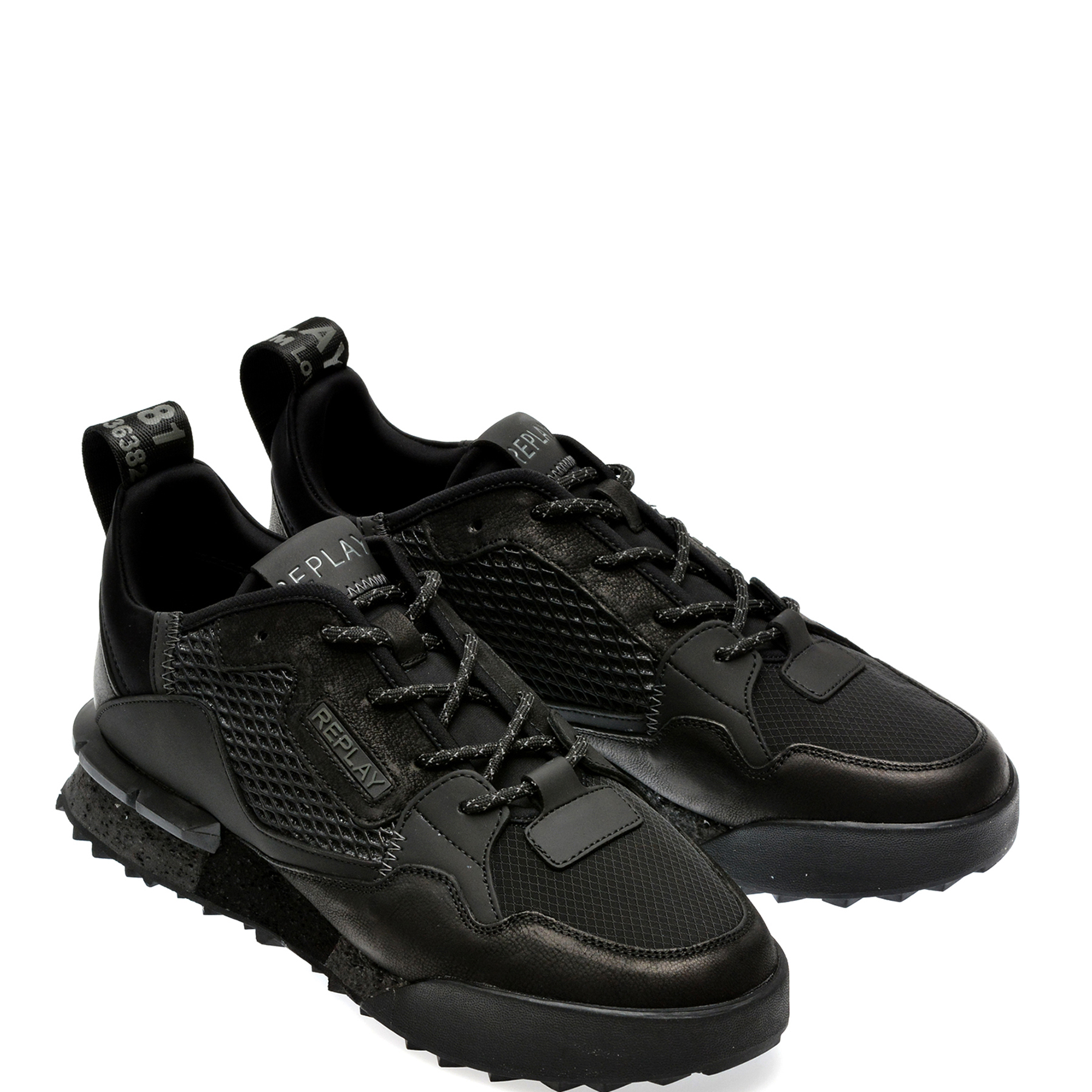 Pantofi sport REPLAY negri, MS1P40L, din piele naturala - imagine 4