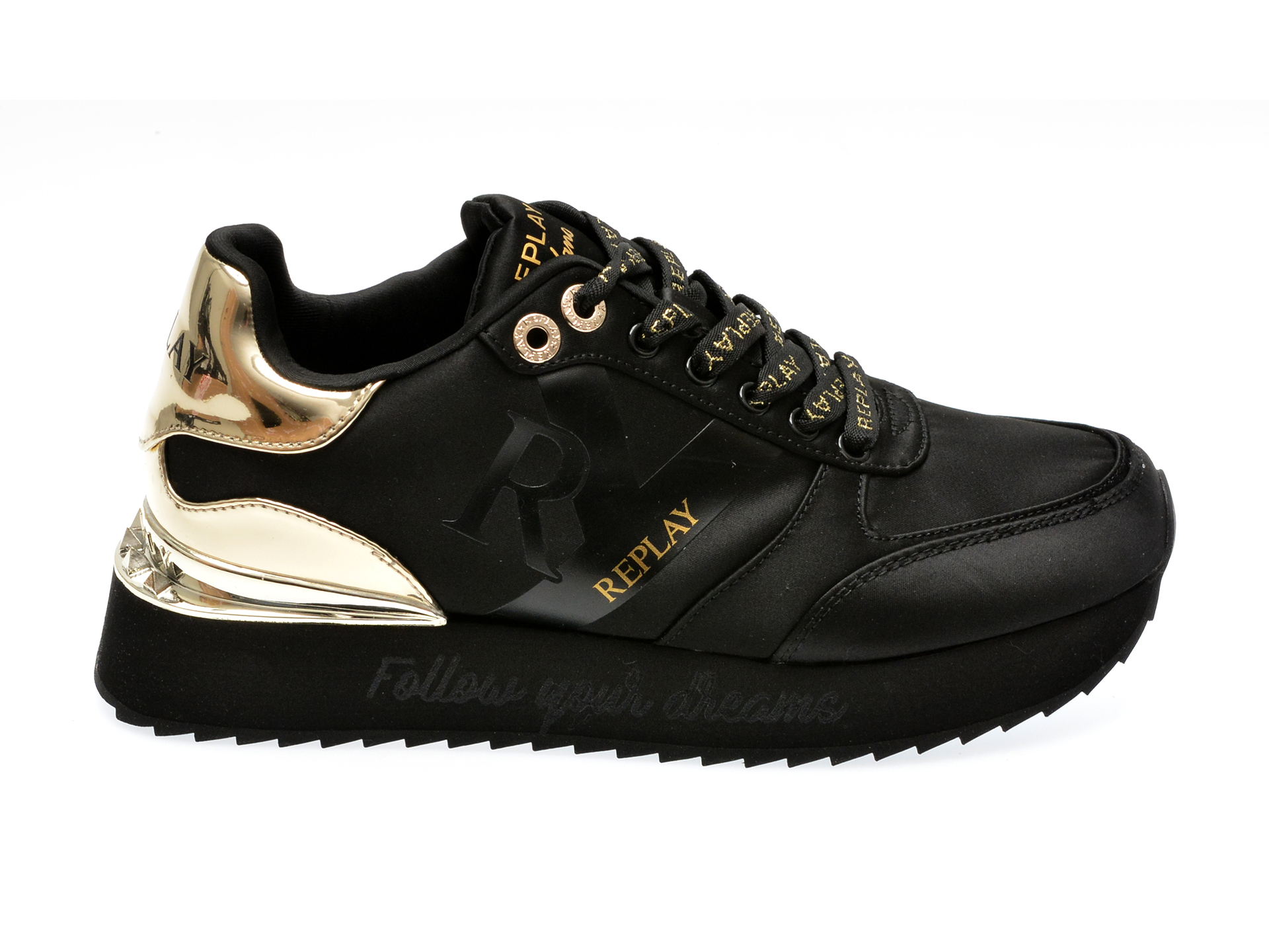 Pantofi sport REPLAY negri, WS6319T, din material textil