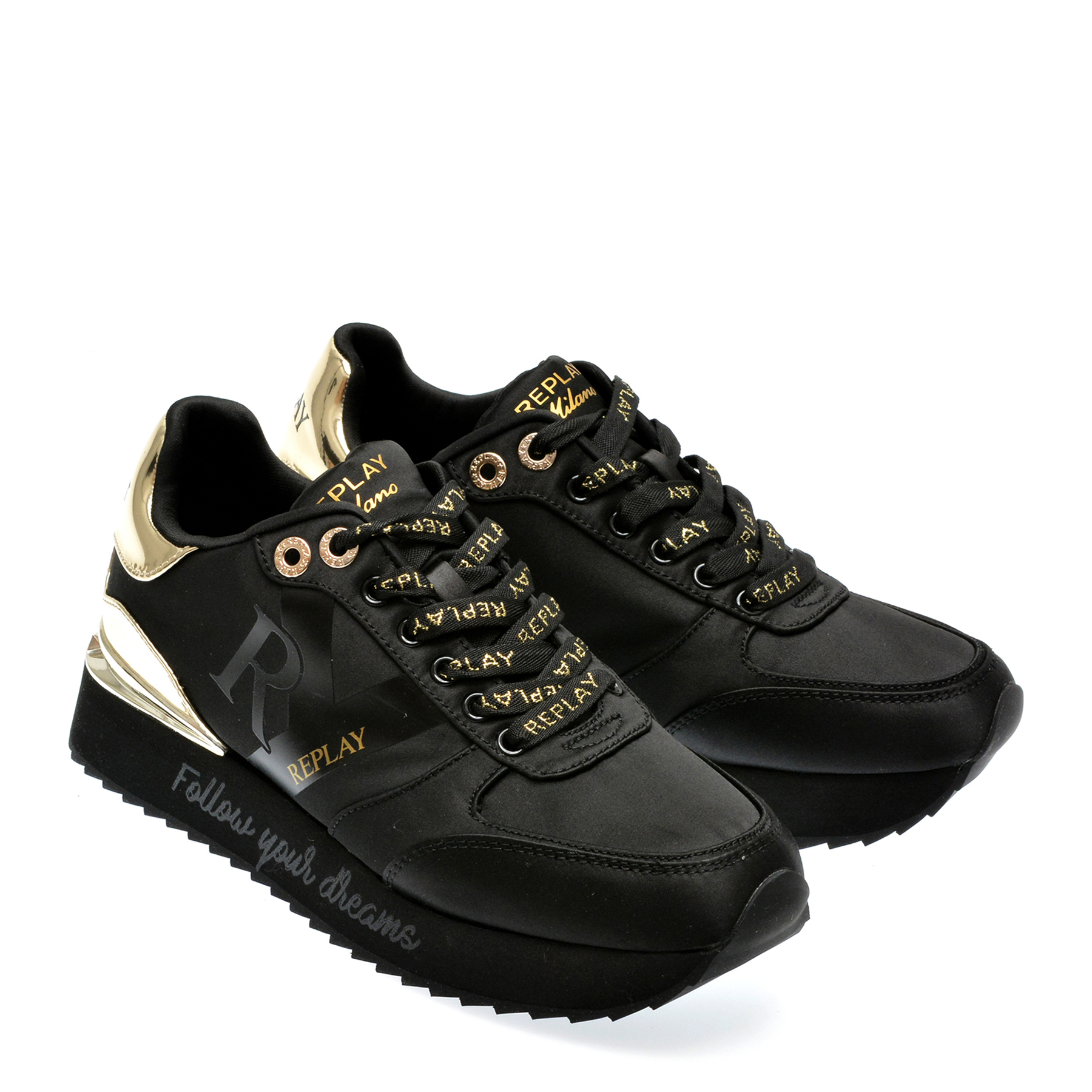 Pantofi sport REPLAY negri, WS6319T, din material textil - imagine 4