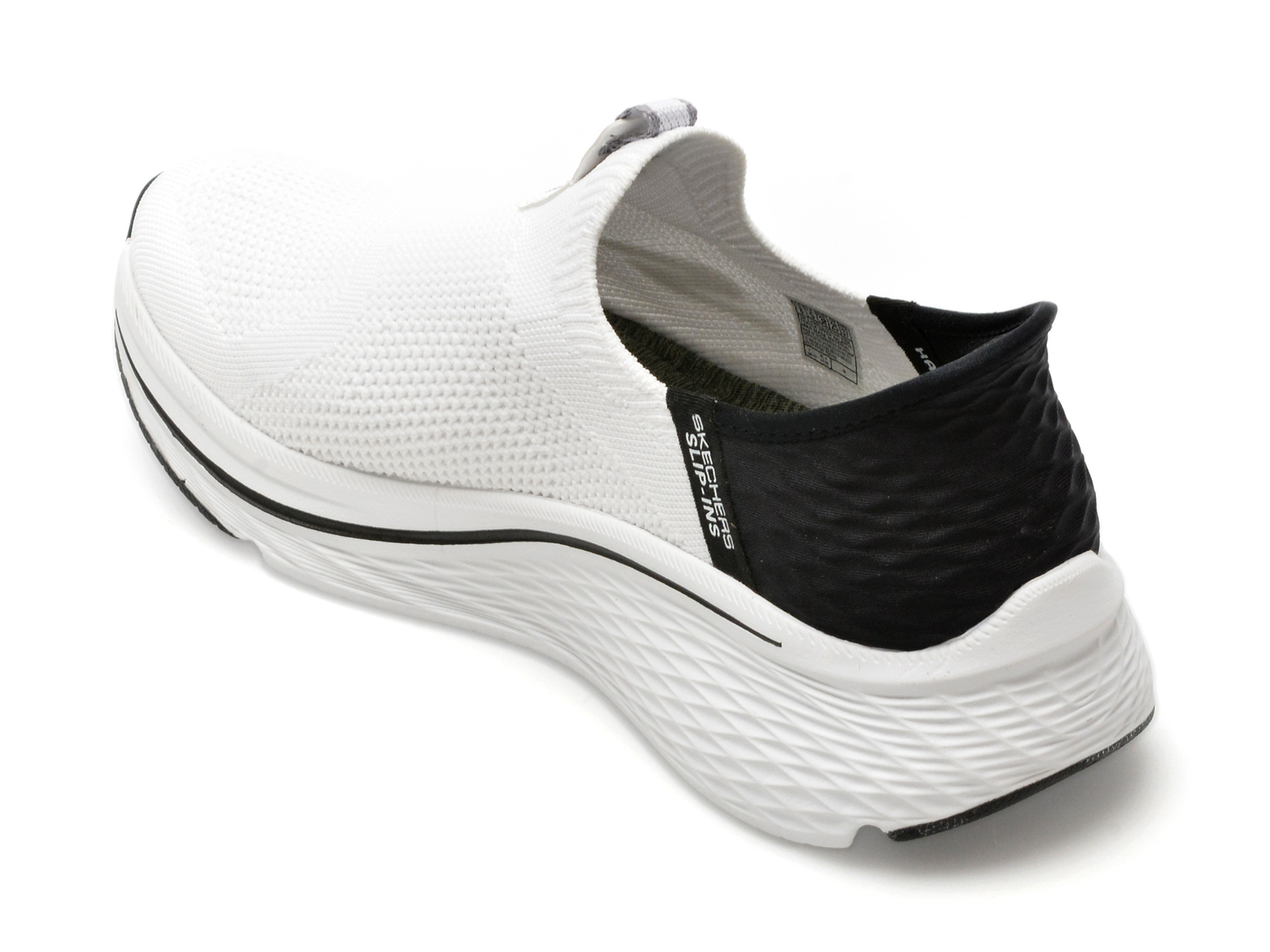 Pantofi sport SKECHERS alb-negru, MAX CUSHIONING ELITE 2.0, din material textil - imagine 5