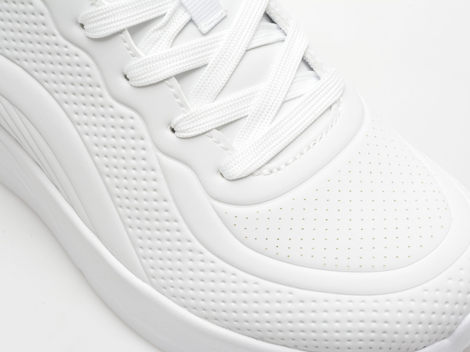 Pantofi sport SKECHERS albi, BOBS BUNO, din piele ecologica - imagine 2