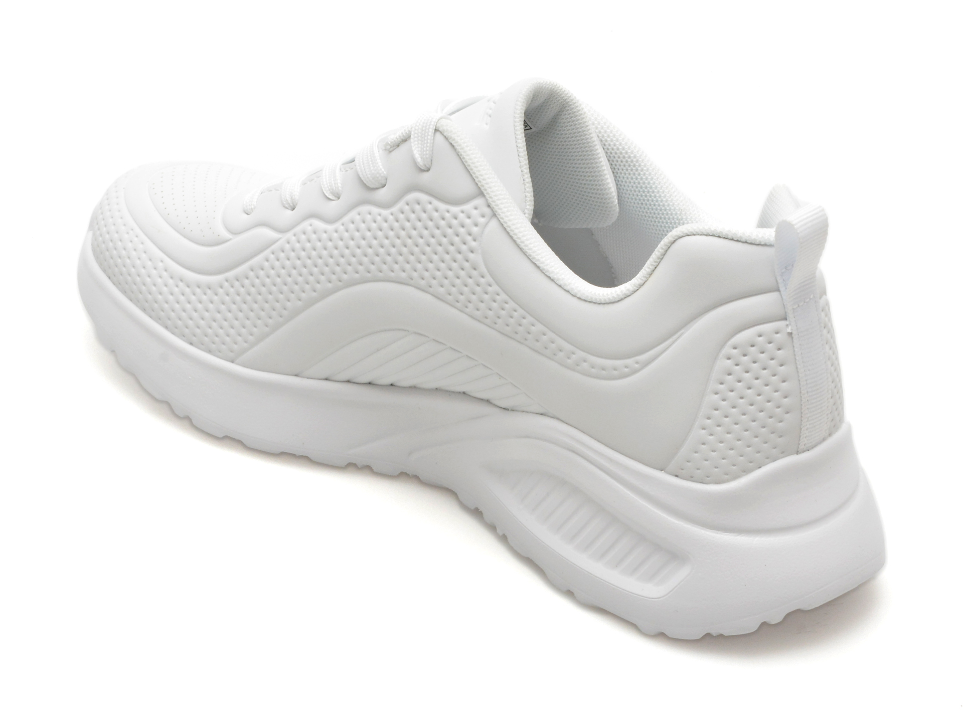 Pantofi sport SKECHERS albi, BOBS BUNO, din piele ecologica - imagine 5