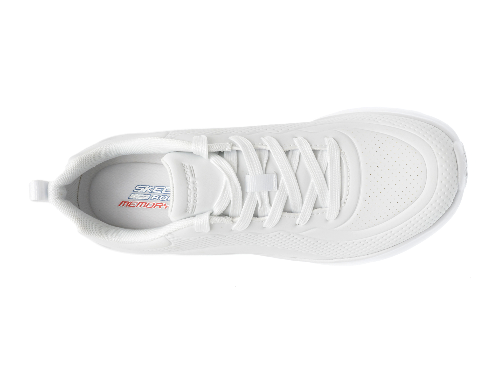 Pantofi sport SKECHERS albi, BOBS BUNO, din piele ecologica - imagine 6