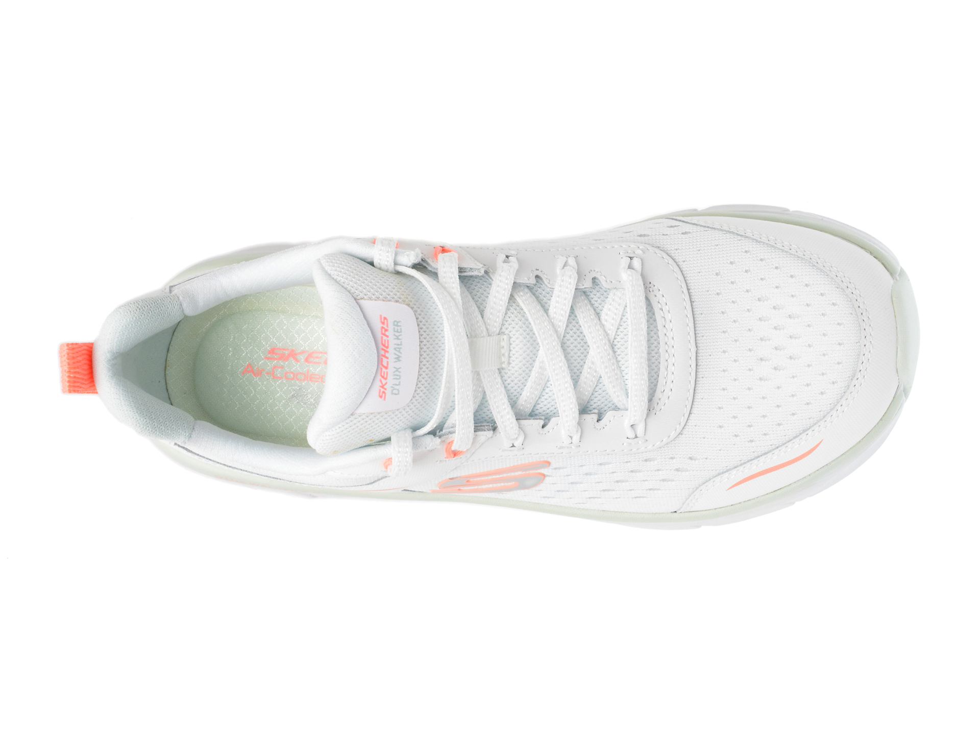 Pantofi sport SKECHERS albi, D LUX WALKER 2.0, din material textil - imagine 6