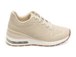 Pantofi sport SKECHERS albi, MILLION AIR, din piele ecologica