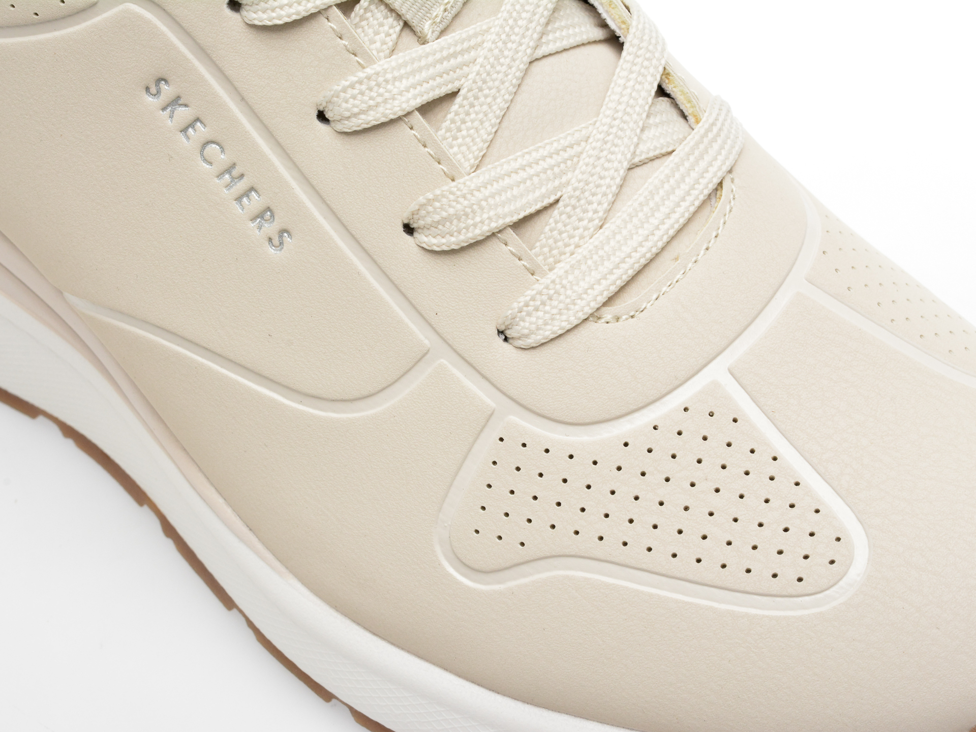 Pantofi sport SKECHERS albi, MILLION AIR, din piele ecologica - imagine 2