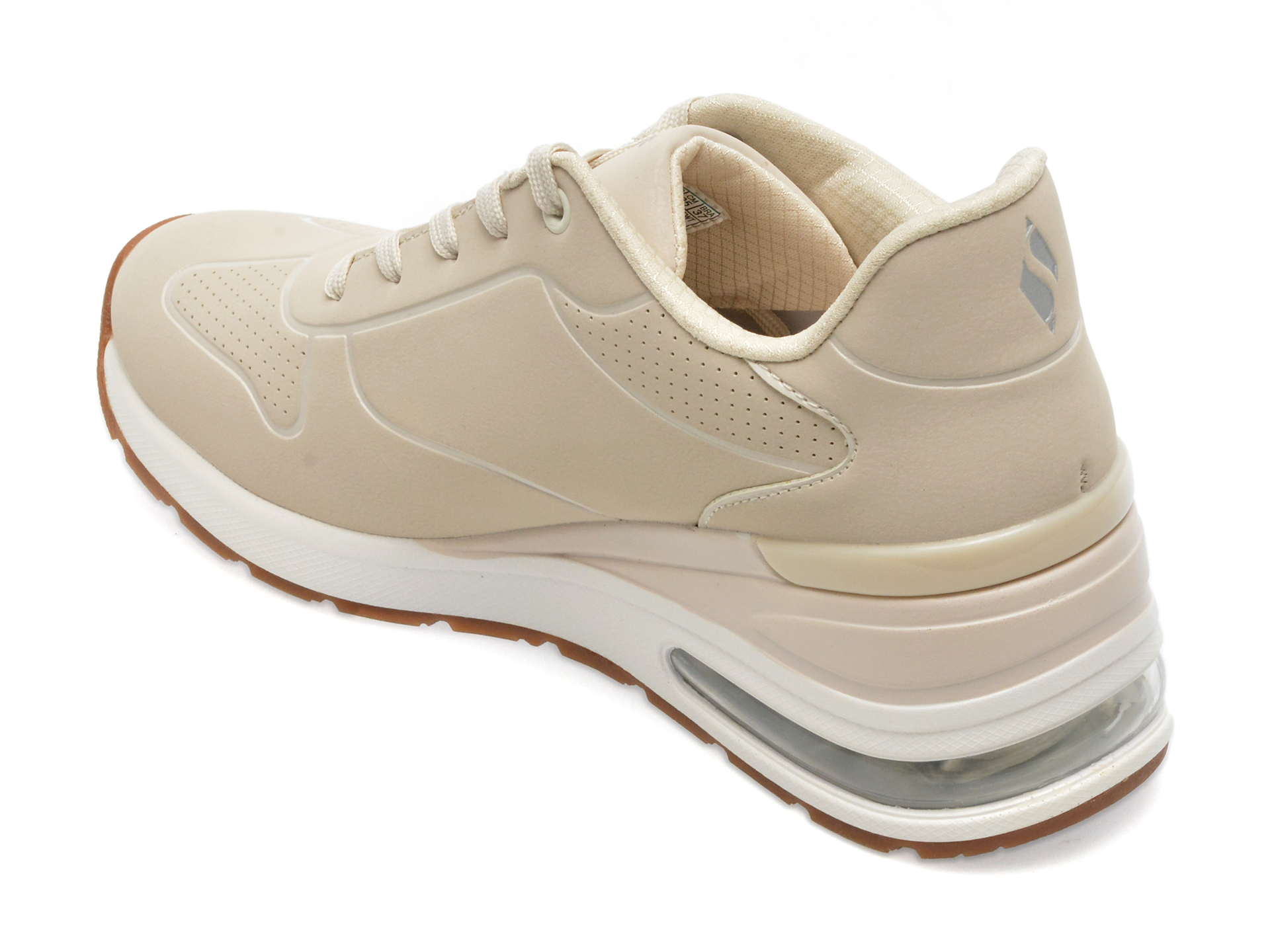 Pantofi sport SKECHERS albi, MILLION AIR, din piele ecologica - imagine 5
