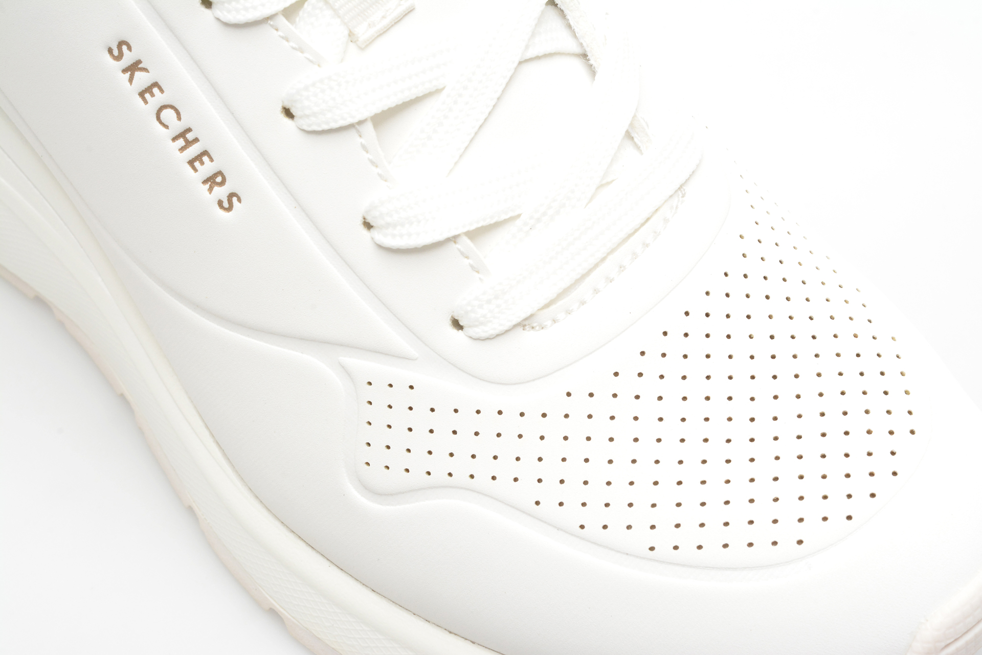 Pantofi sport SKECHERS albi, MILLION AIR, din piele ecologica - imagine 2