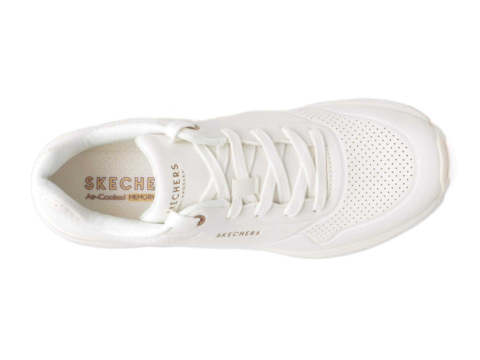Pantofi sport SKECHERS albi, MILLION AIR, din piele ecologica - imagine 6