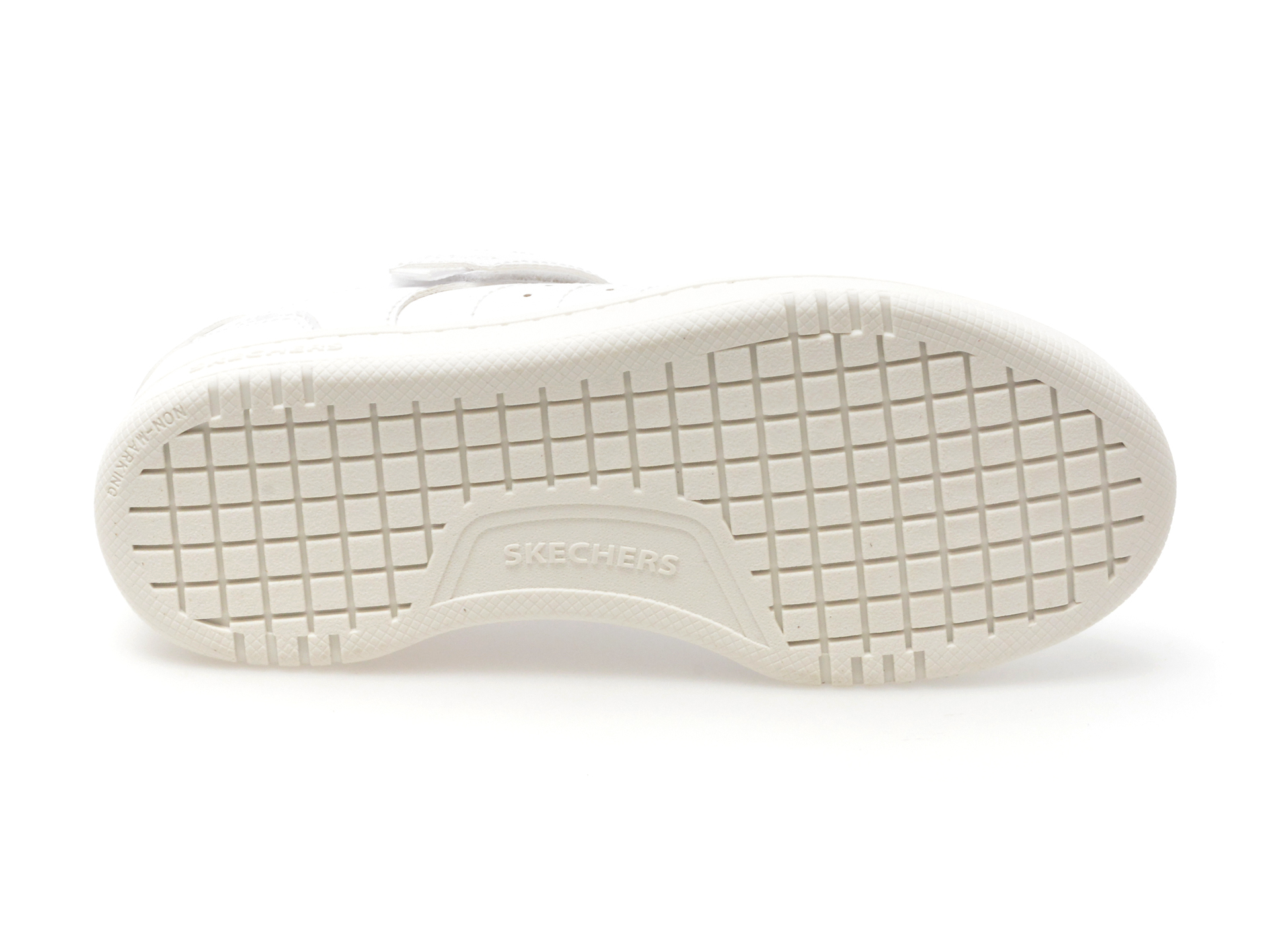 Pantofi sport SKECHERS albi, QUICK STREET, din piele ecologica - imagine 7
