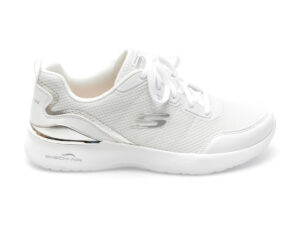 Pantofi sport SKECHERS albi, SKECH-AIR DYNAMIGHT, din material textil