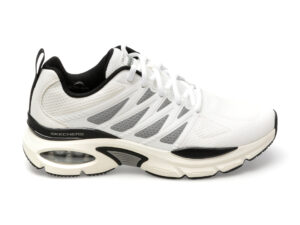 Pantofi sport SKECHERS albi, SKECH-AIR VENTURA, din material textil