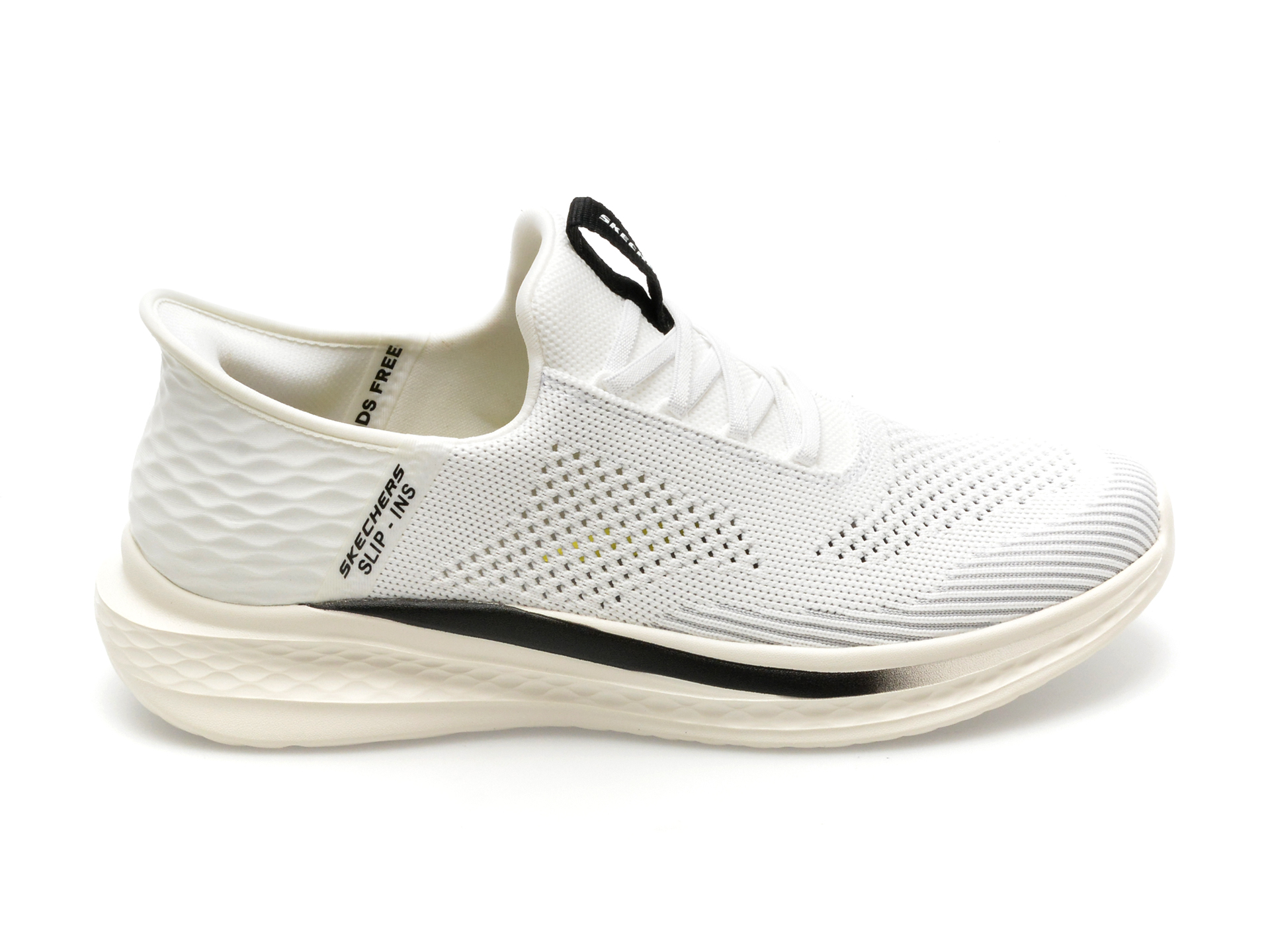 Pantofi sport SKECHERS albi, SLADE, din material textil