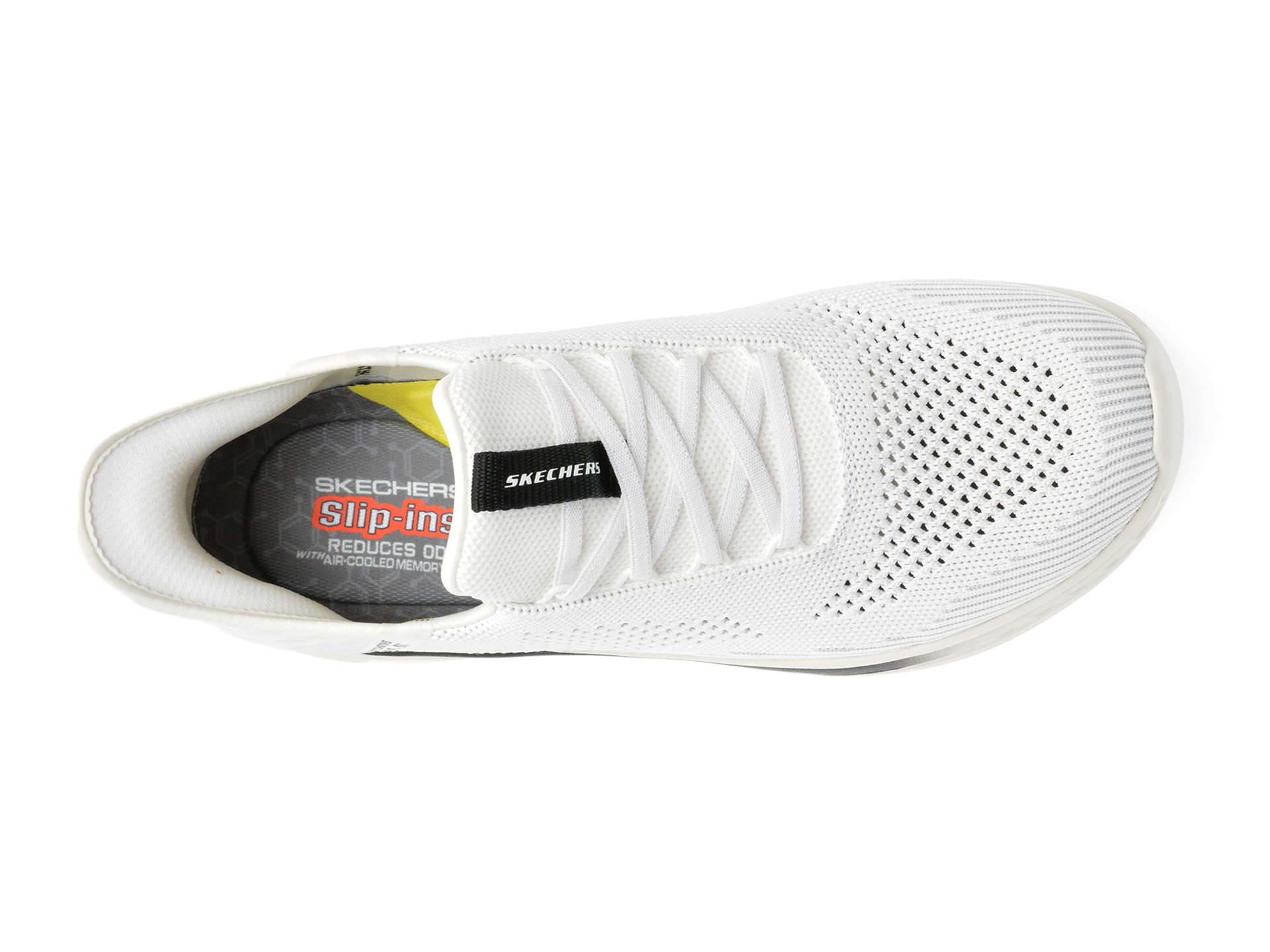 Pantofi sport SKECHERS albi, SLADE, din material textil - imagine 6