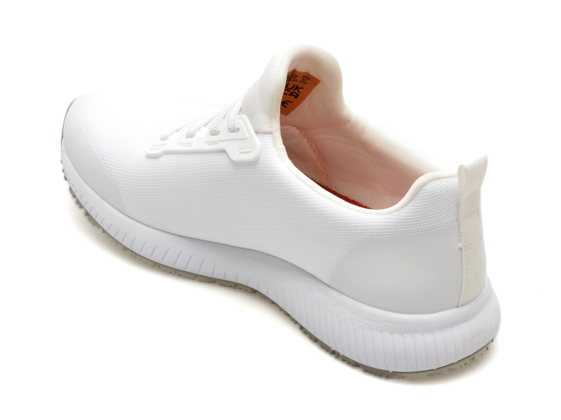 Pantofi sport SKECHERS albi, SQUAD SR, din material textil - imagine 5