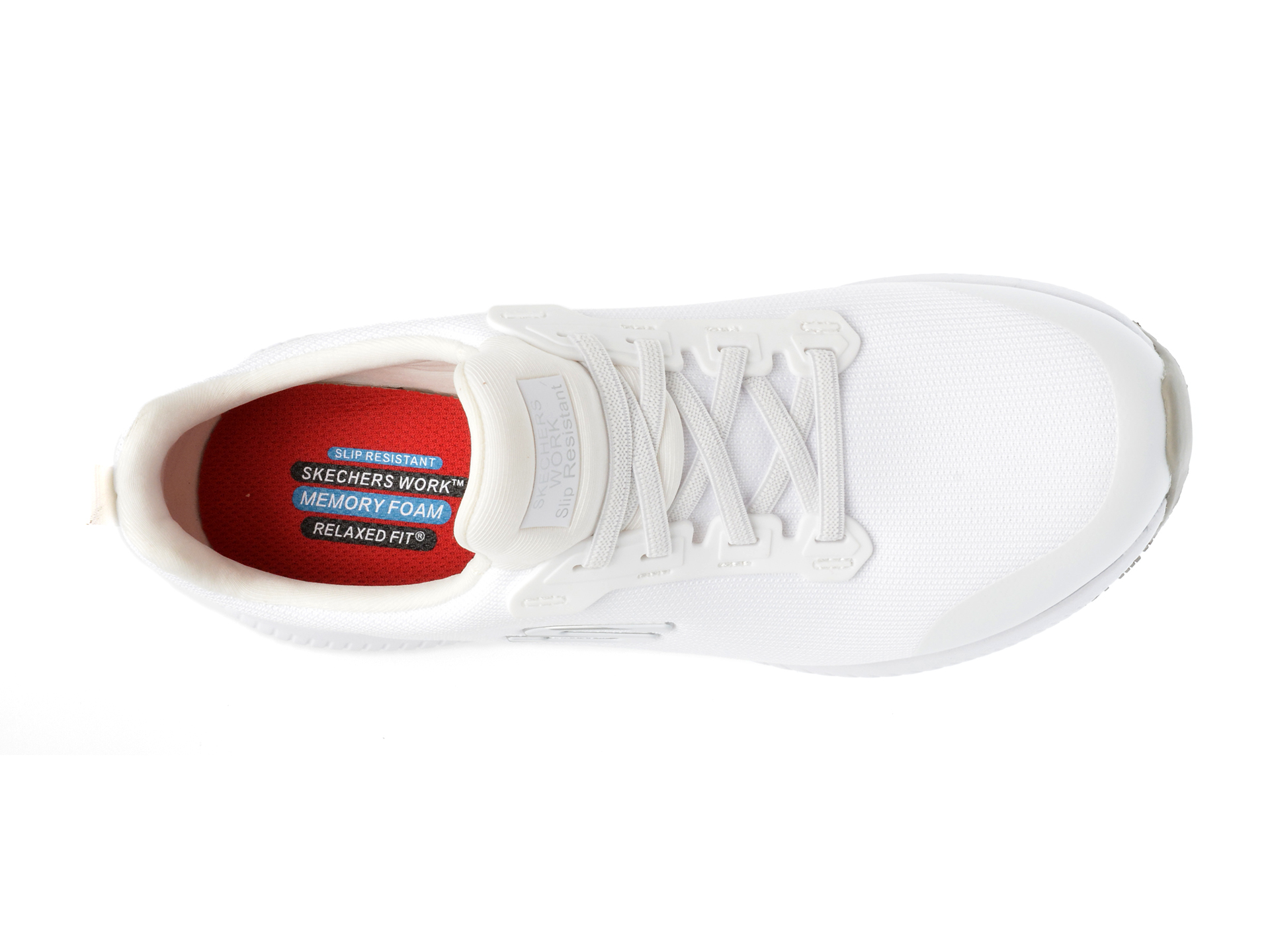 Pantofi sport SKECHERS albi, SQUAD SR, din material textil - imagine 6