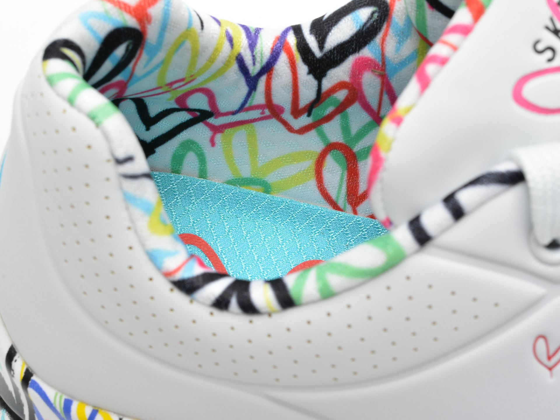 Pantofi sport SKECHERS albi, UNO, din piele ecologica - imagine 3