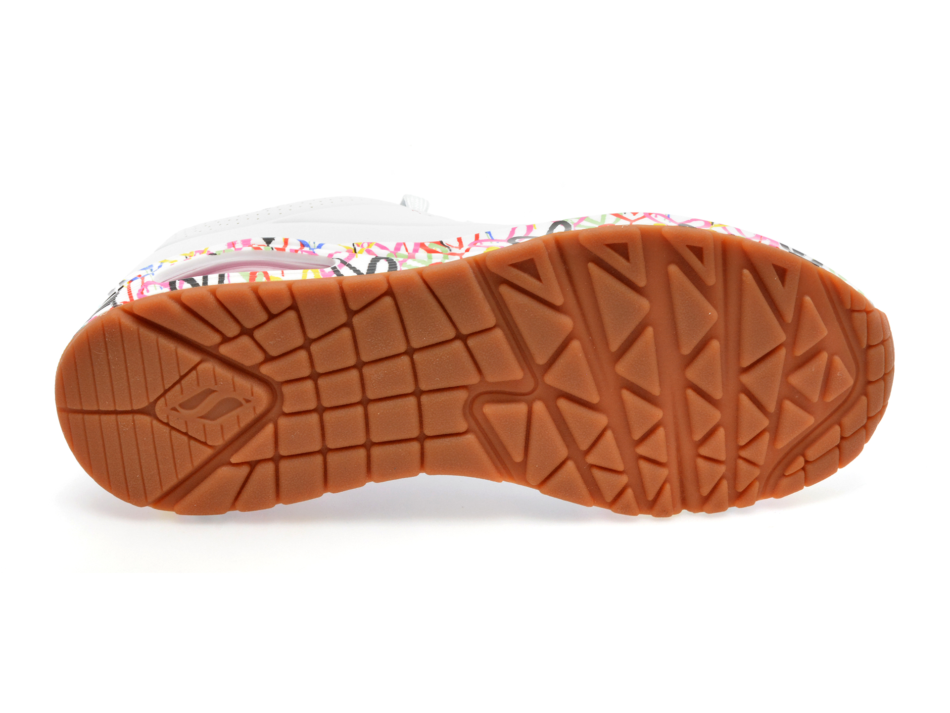 Pantofi sport SKECHERS albi, UNO, din piele ecologica - imagine 7