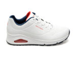 Pantofi sport SKECHERS albi, UNO, din piele ecologica