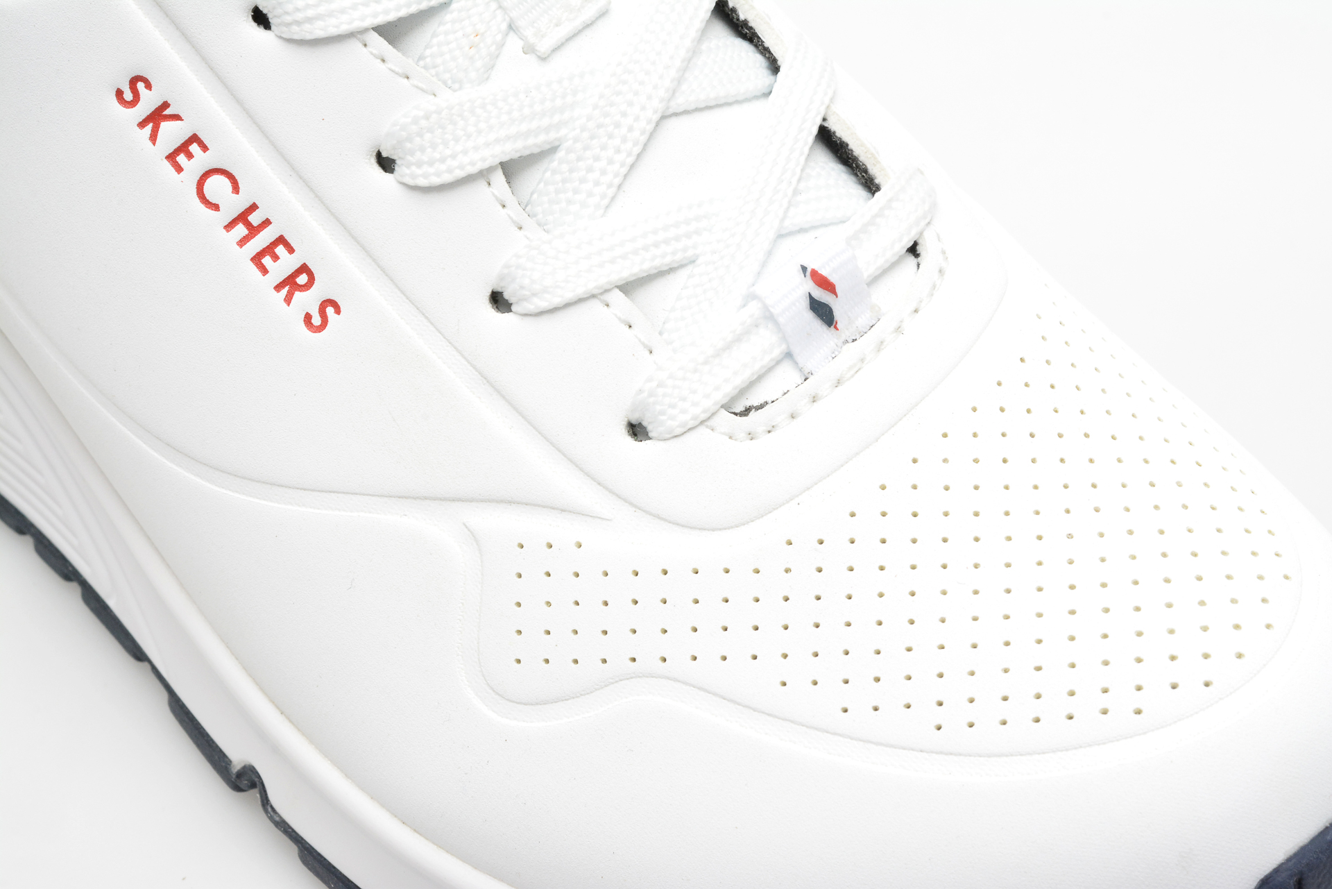 Pantofi sport SKECHERS albi, UNO, din piele ecologica - imagine 2