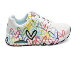 Pantofi sport SKECHERS albi, UNO, din piele ecologica