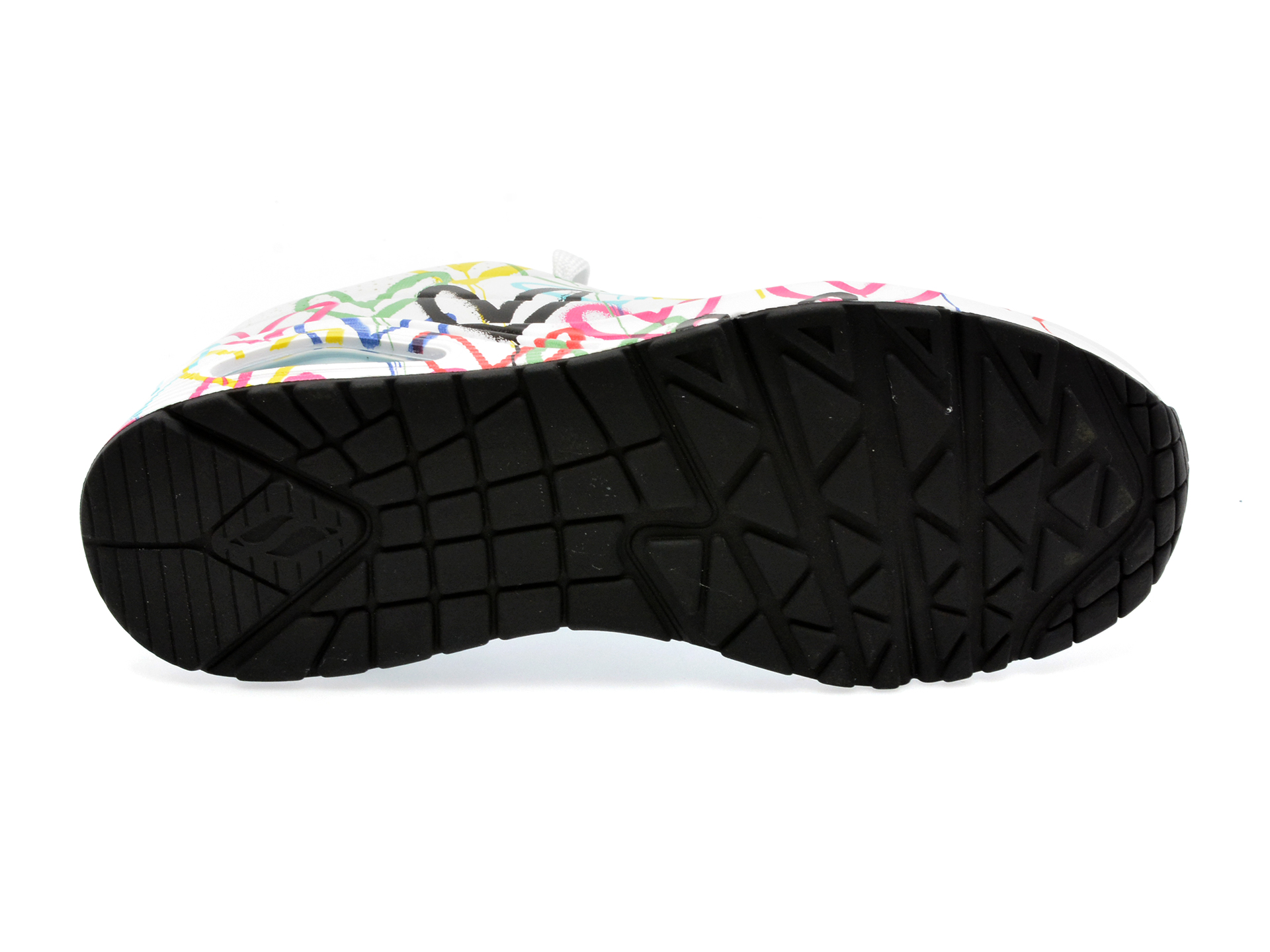 Pantofi sport SKECHERS albi, UNO, din piele ecologica - imagine 7