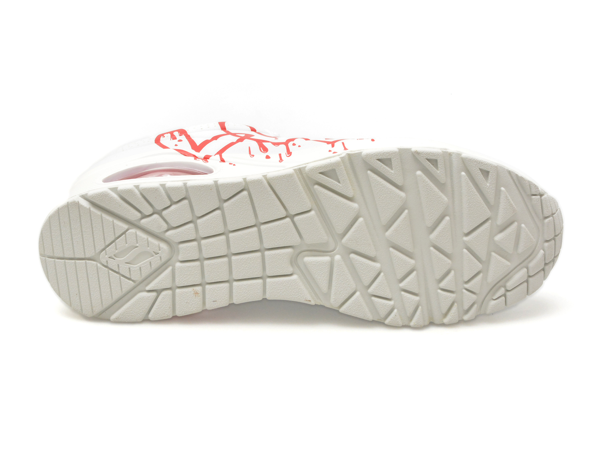 Pantofi sport SKECHERS albi, UNO, din piele ecologica - imagine 7