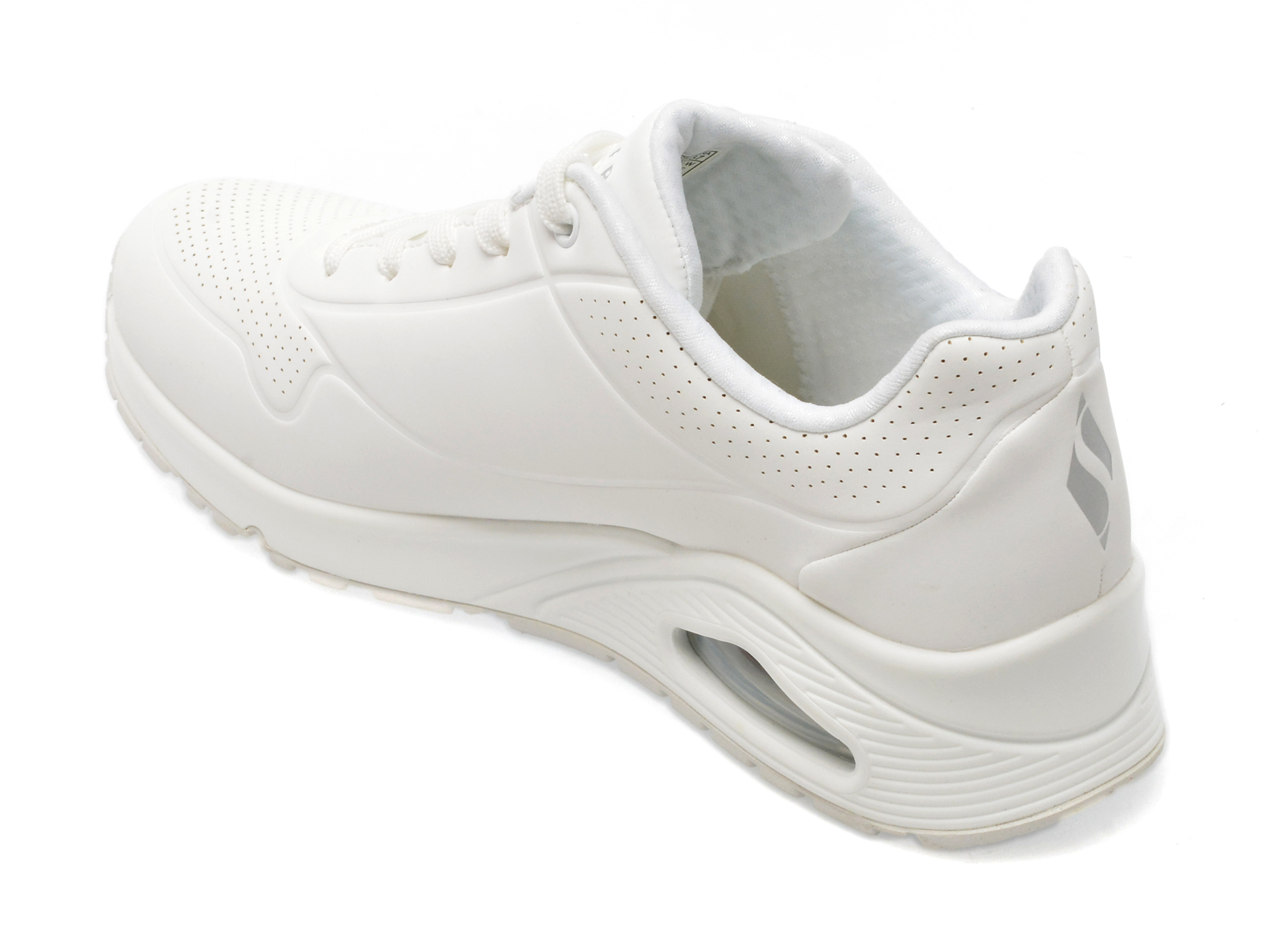 Pantofi sport SKECHERS albi, UNO, din piele ecologica - imagine 5