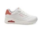 Pantofi sport SKECHERS albi, UNO, din piele ecologica