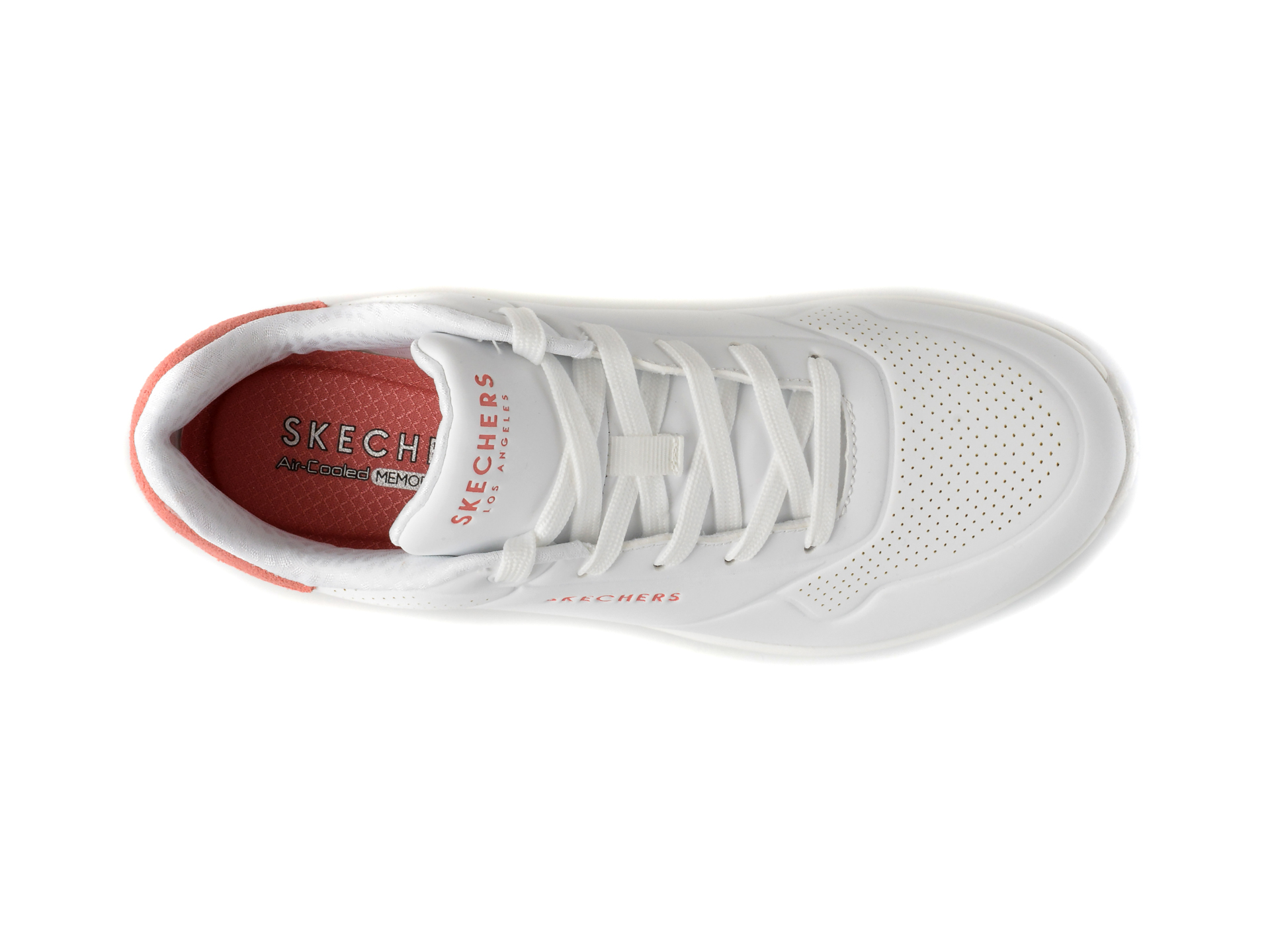 Pantofi sport SKECHERS albi, UNO, din piele ecologica - imagine 6