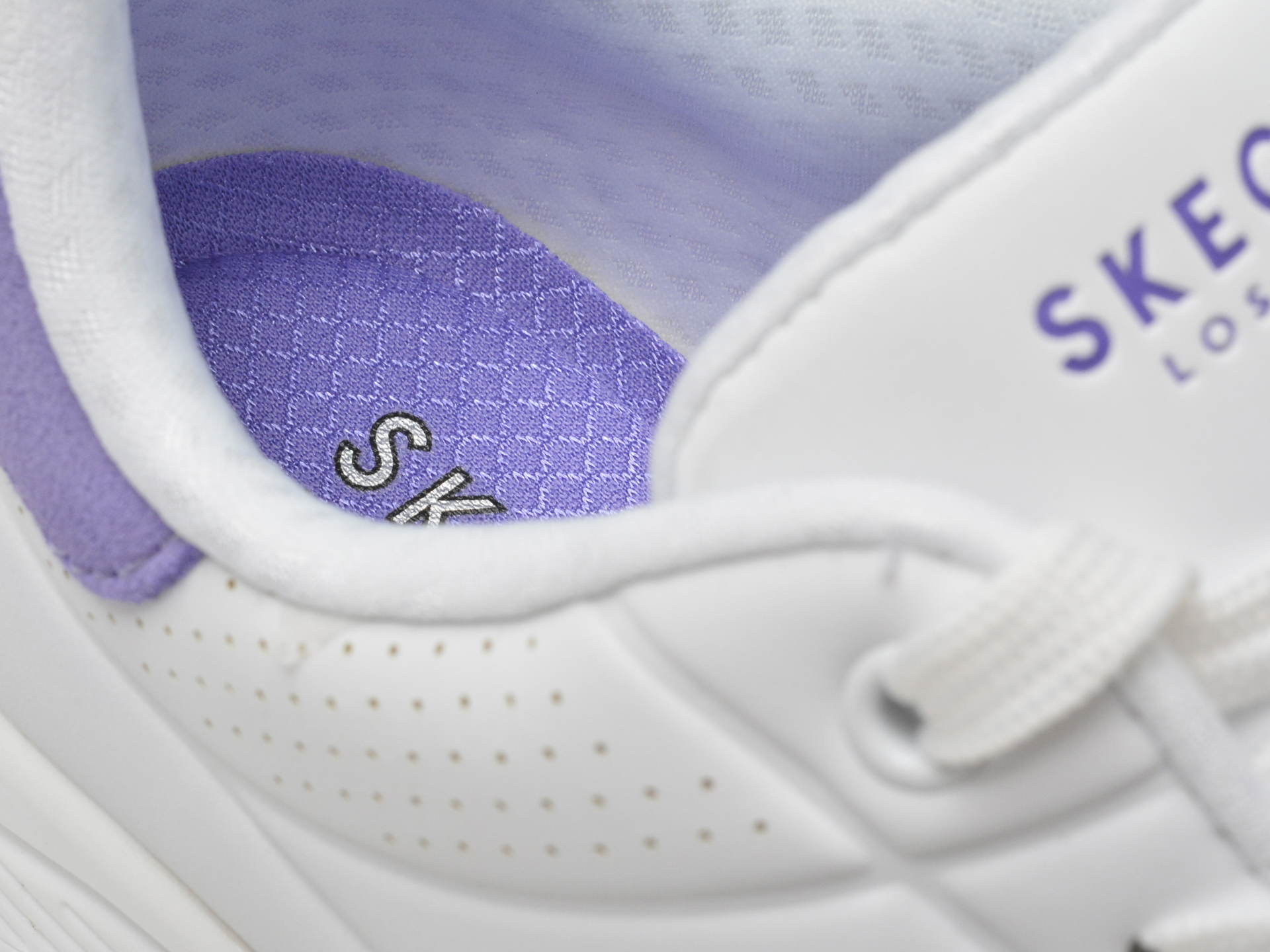 Pantofi sport SKECHERS albi, UNO, din piele ecologica - imagine 3