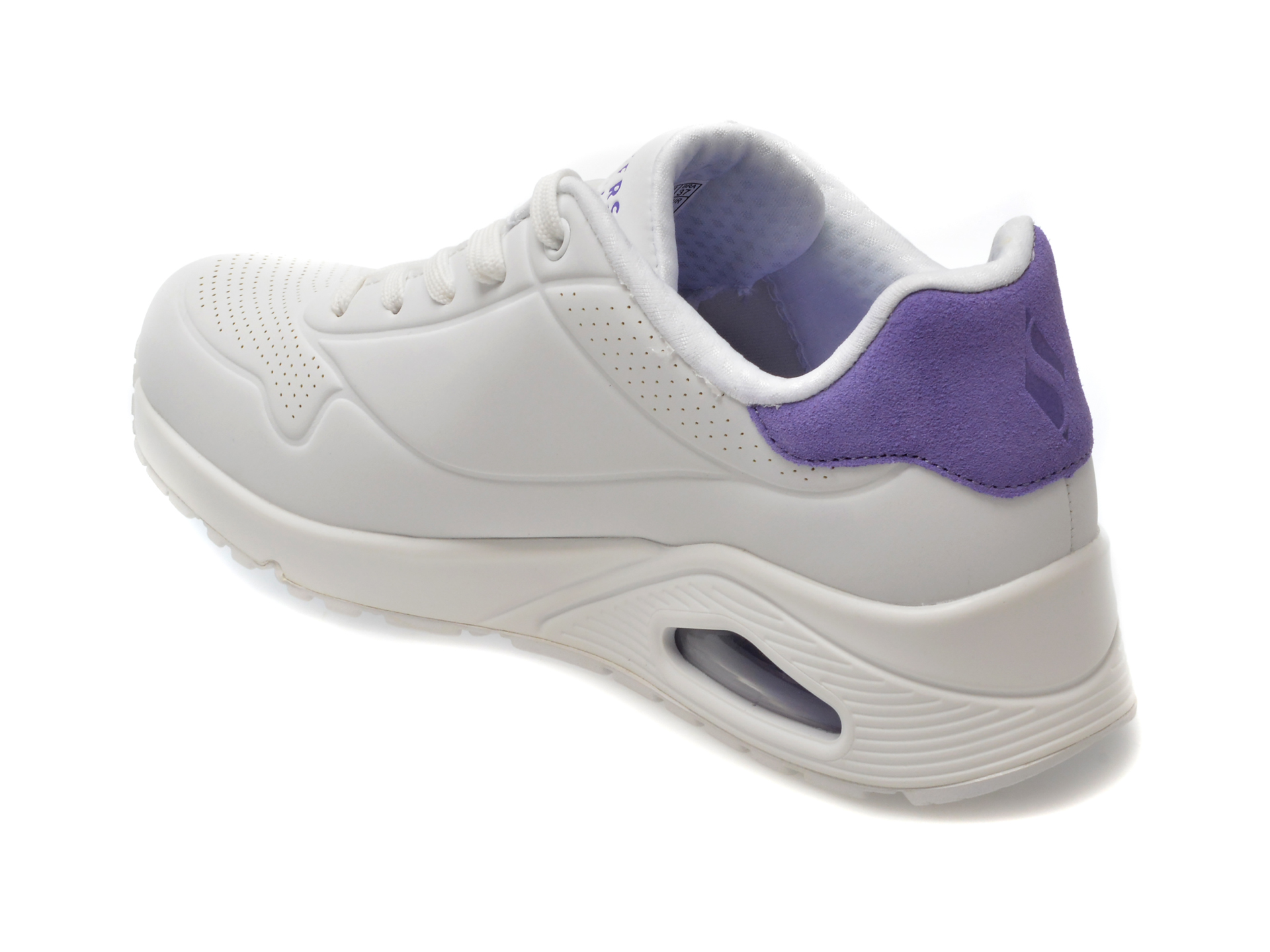Pantofi sport SKECHERS albi, UNO, din piele ecologica - imagine 5