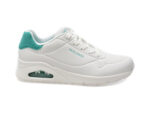 Pantofi sport SKECHERS albi, UNO, din piele ecologica