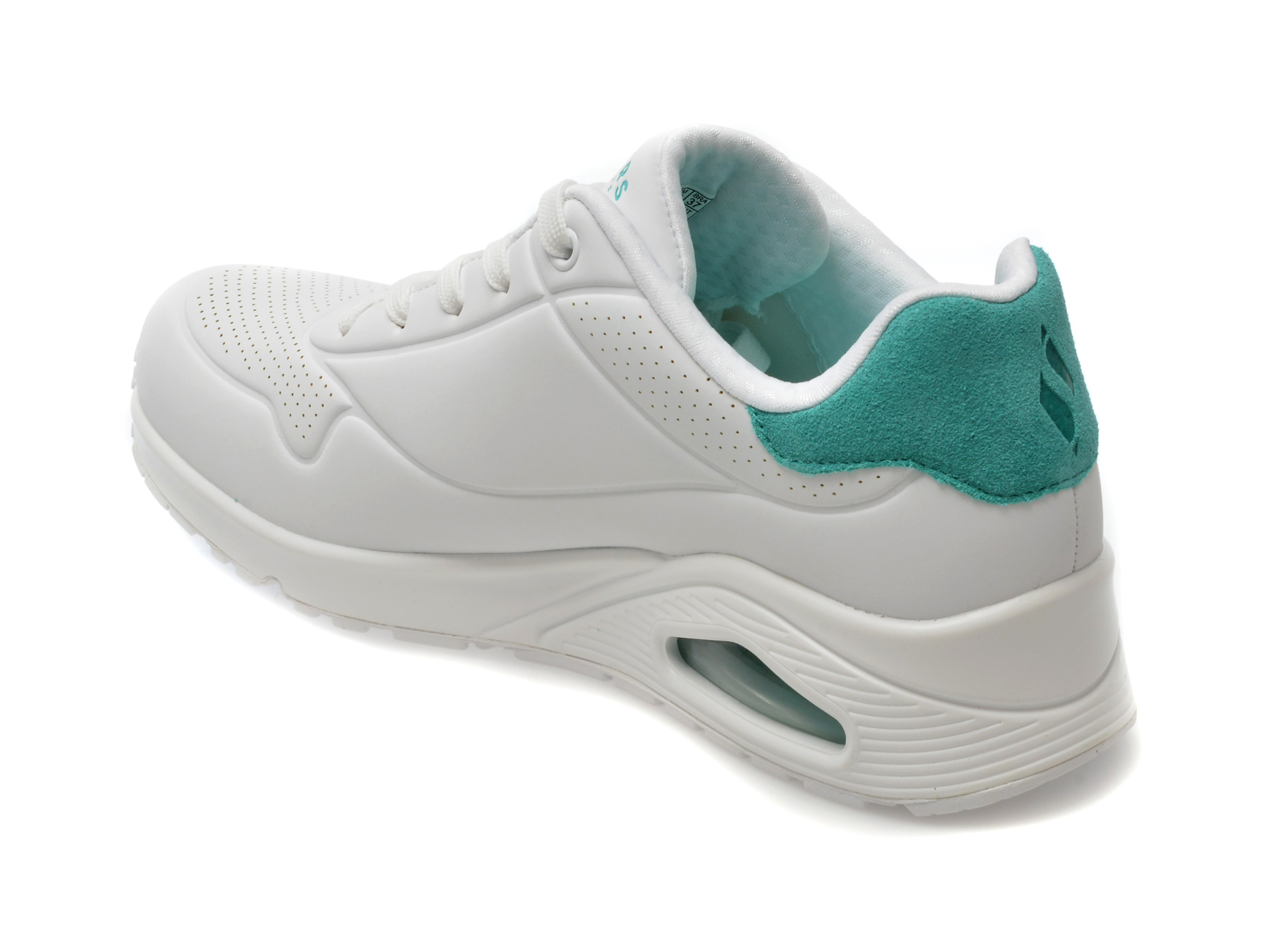Pantofi sport SKECHERS albi, UNO, din piele ecologica - imagine 5