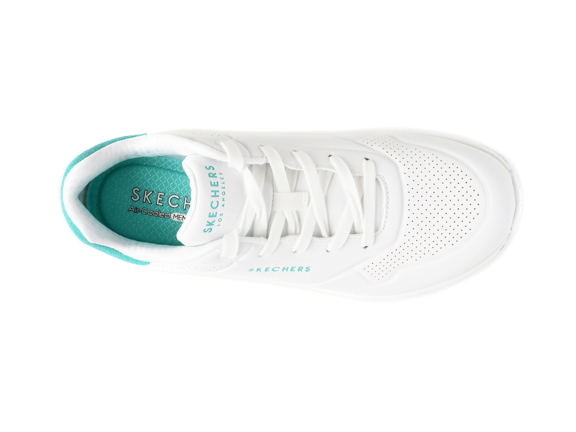 Pantofi sport SKECHERS albi, UNO, din piele ecologica - imagine 6