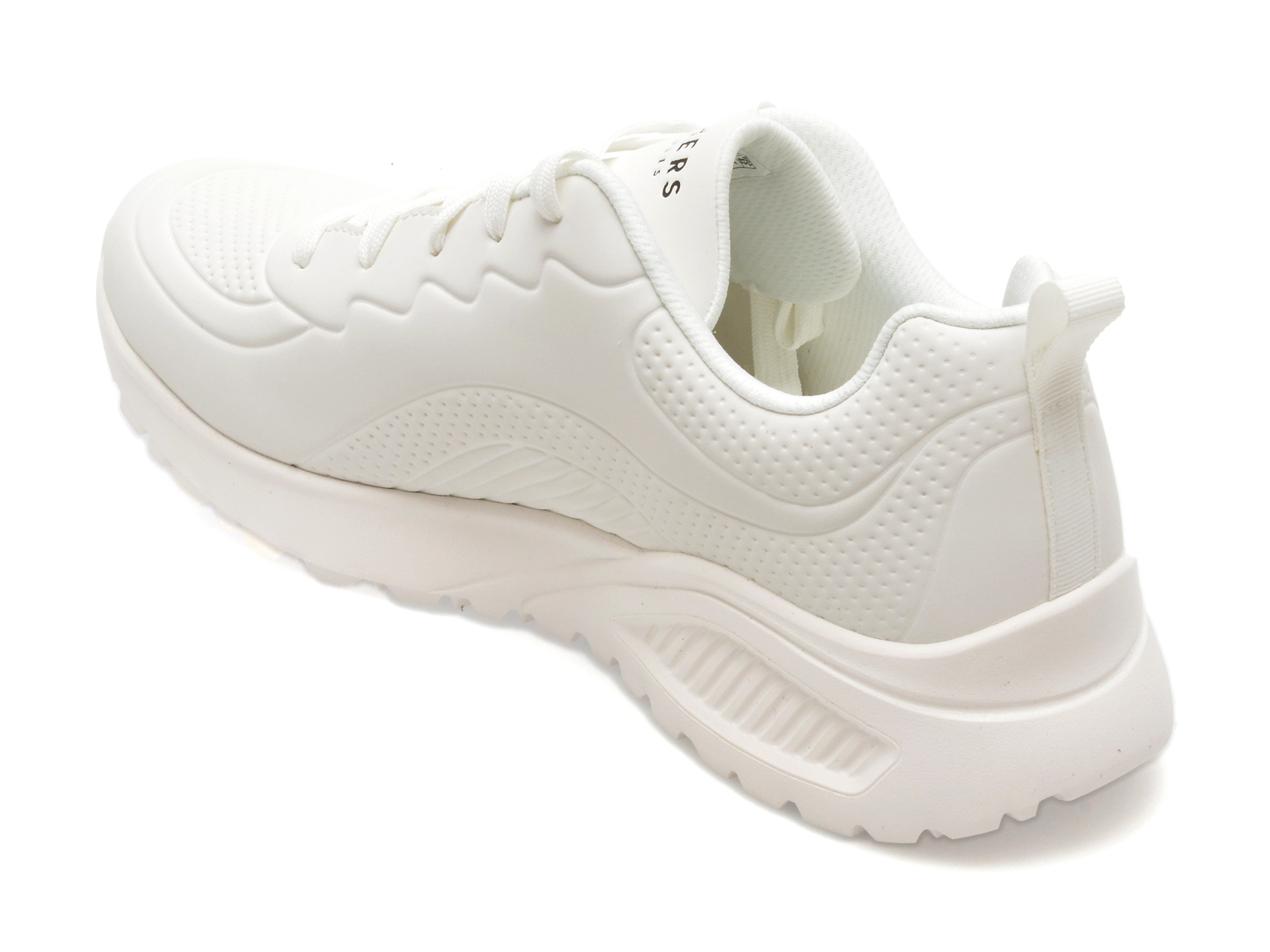 Pantofi sport SKECHERS albi, UNO LITE, din piele ecologica - imagine 5