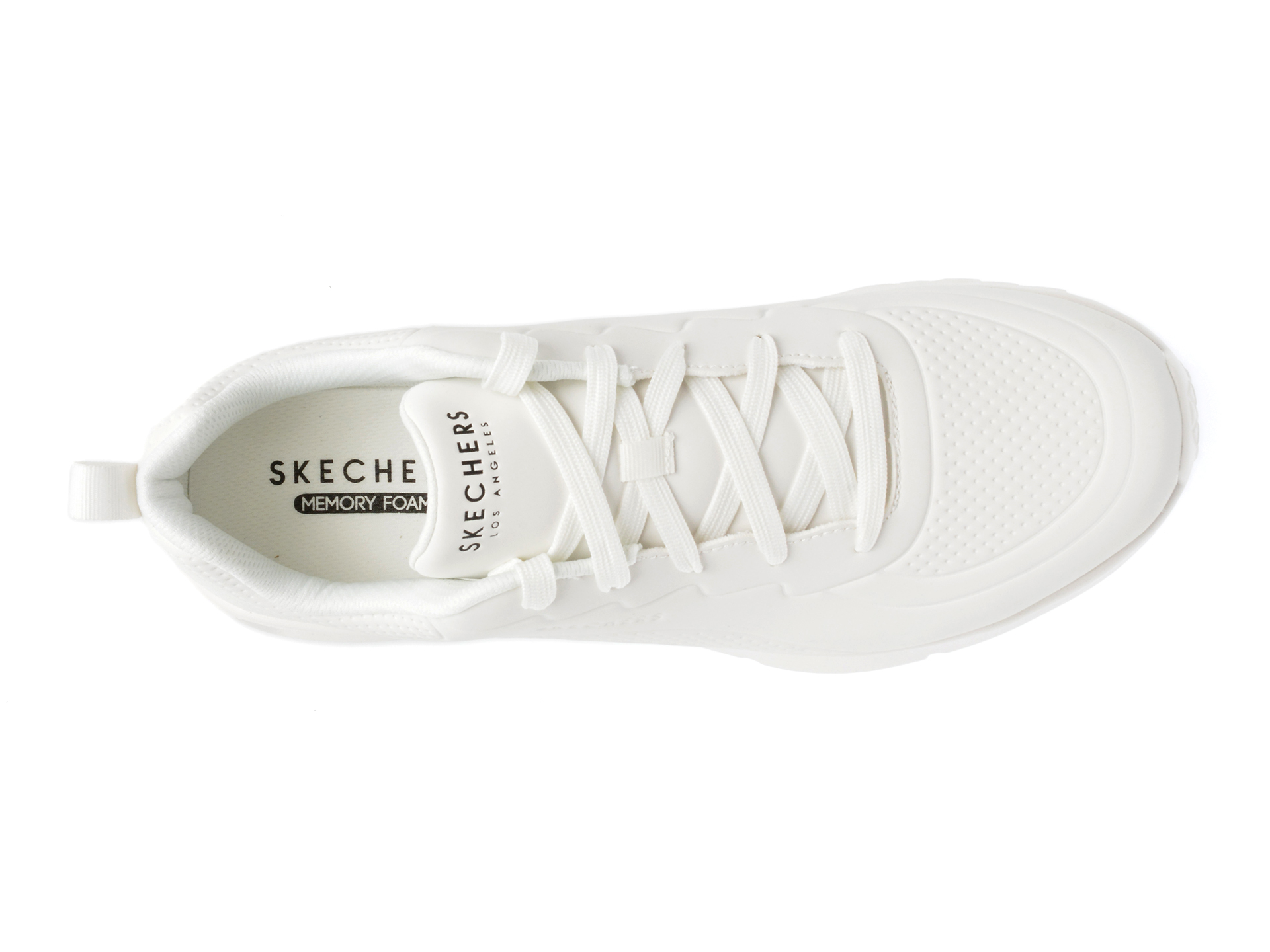 Pantofi sport SKECHERS albi, UNO LITE, din piele ecologica - imagine 6