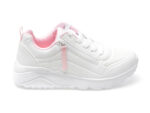 Pantofi sport SKECHERS albi, UNO LITE, din piele ecologica
