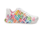 Pantofi sport SKECHERS albi, UNO LITE, din piele ecologica