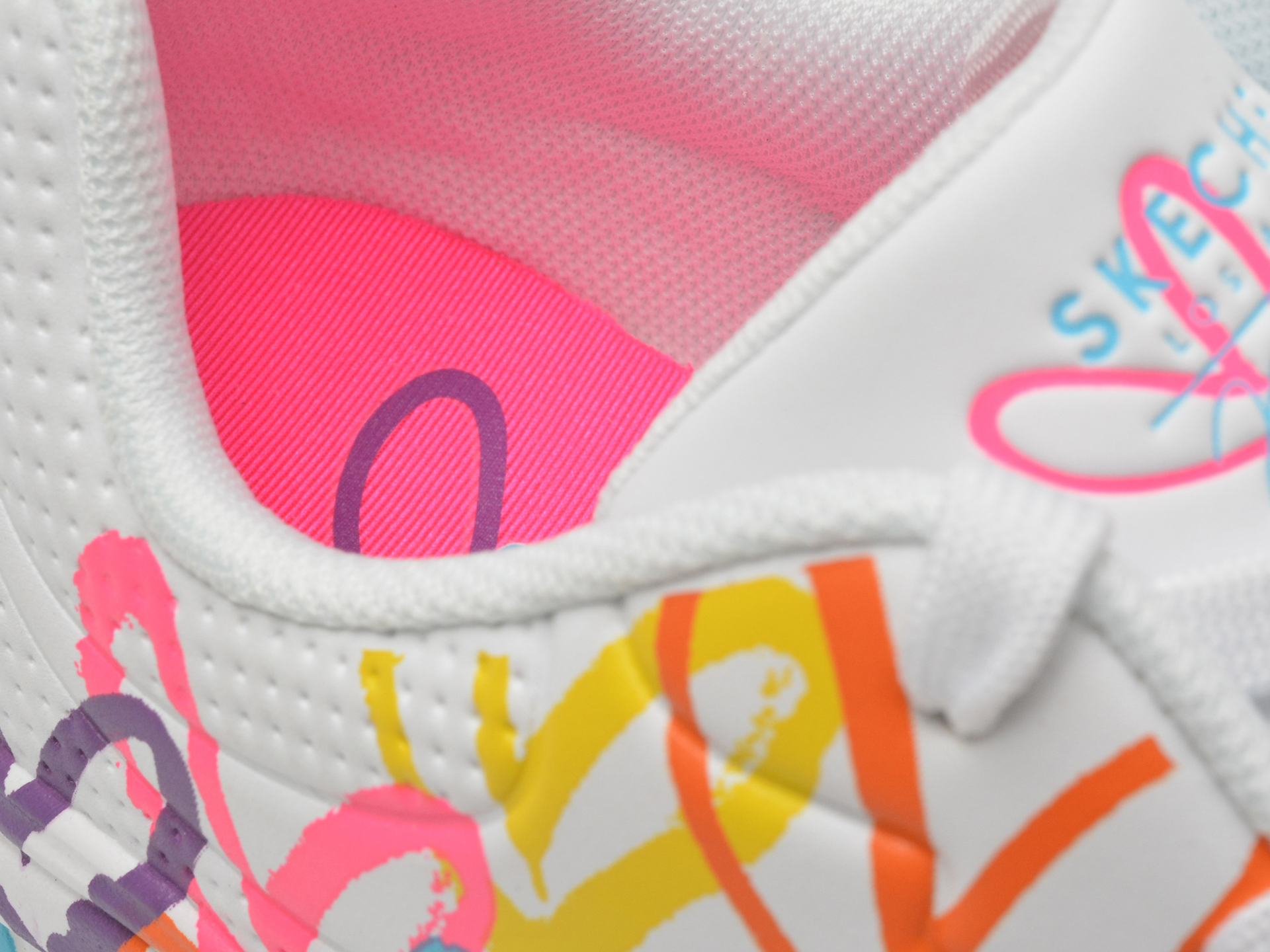 Pantofi sport SKECHERS albi, UNO LITE, din piele ecologica - imagine 3
