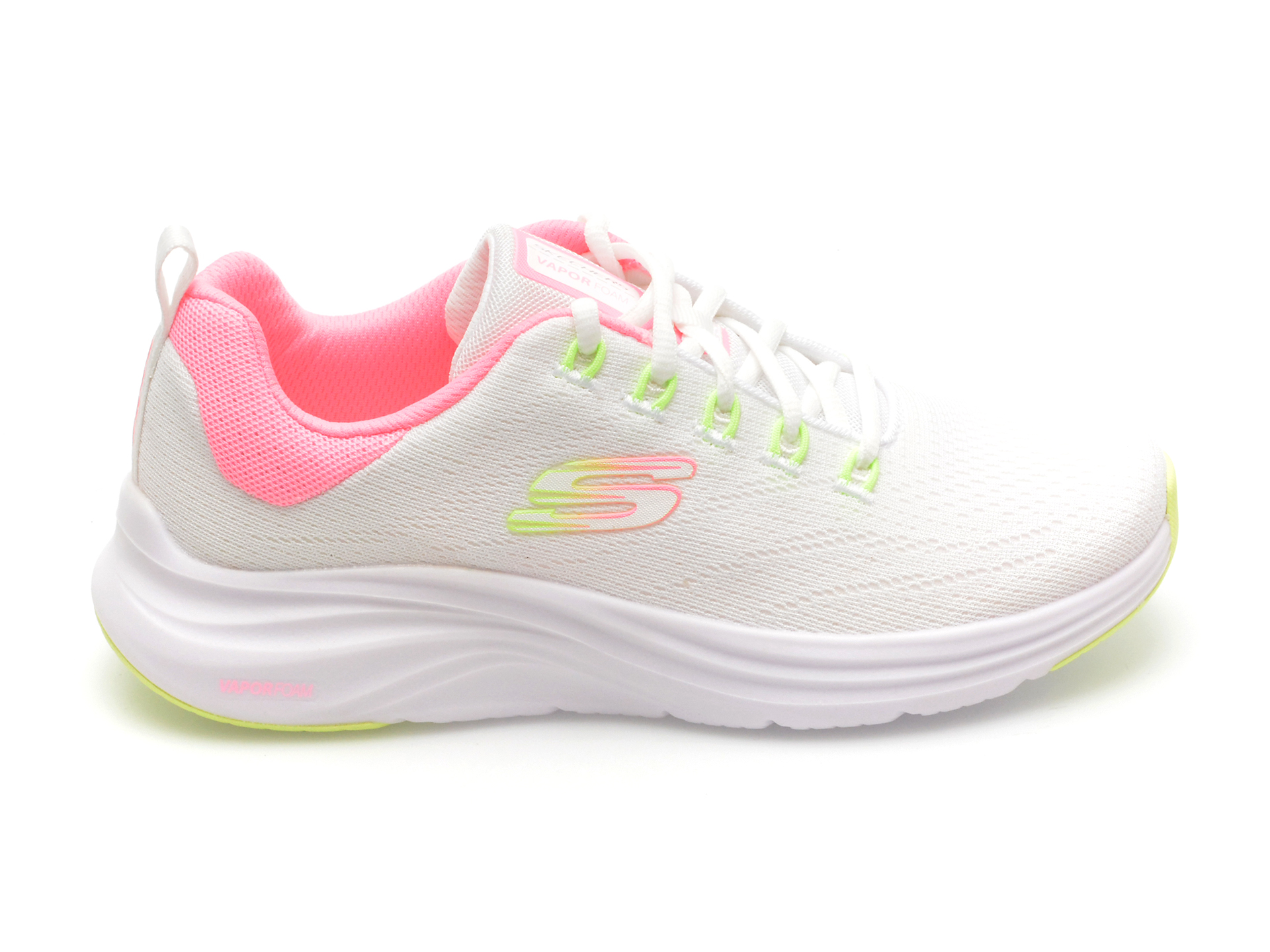 Pantofi sport SKECHERS albi, VAPOR FOAM, din material textil