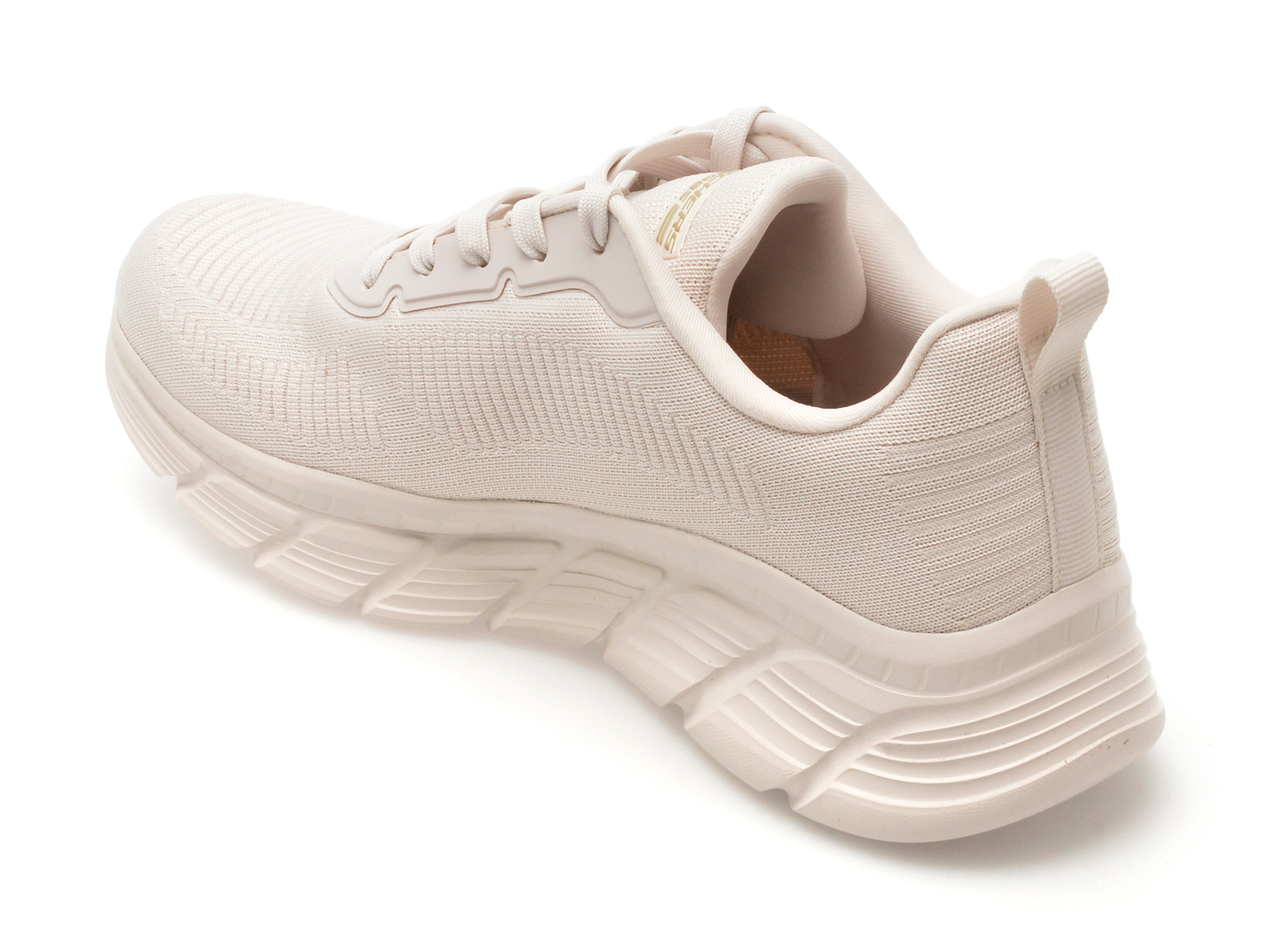 Pantofi sport SKECHERS bej, BOBS B FLEX HI, din material textil - imagine 5