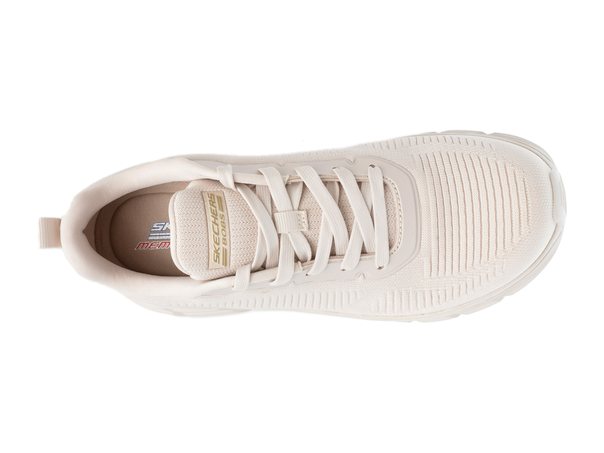 Pantofi sport SKECHERS bej, BOBS B FLEX HI, din material textil - imagine 6