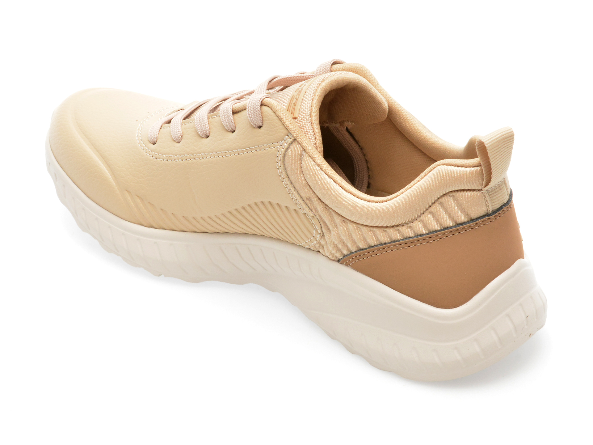 Pantofi sport SKECHERS bej, BOBS SQUAD CHAOS, din piele ecologica - imagine 5