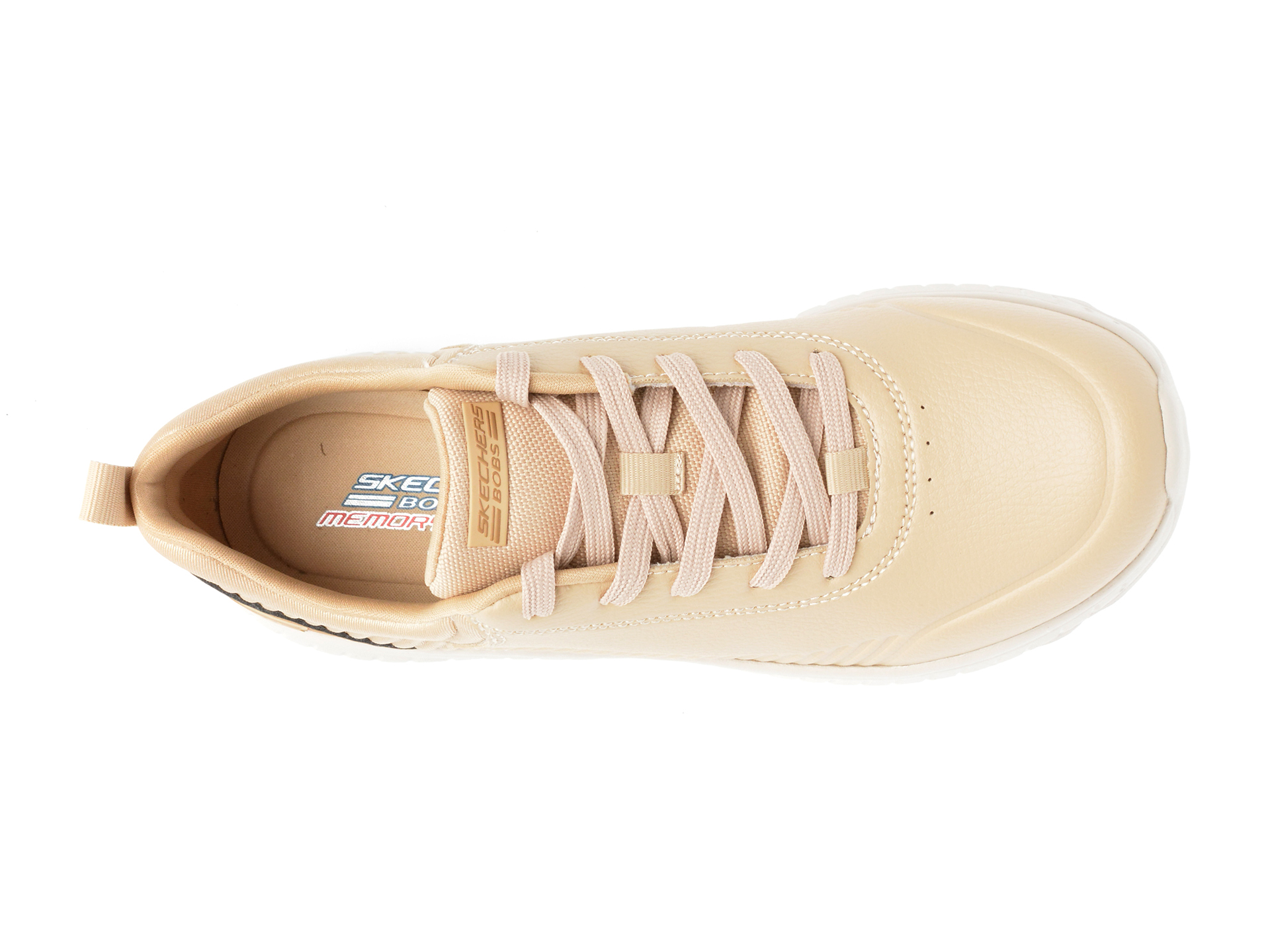 Pantofi sport SKECHERS bej, BOBS SQUAD CHAOS, din piele ecologica - imagine 6