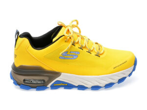 Pantofi sport SKECHERS galbeni, MAX PROTECT, din material textil si piele ecologica